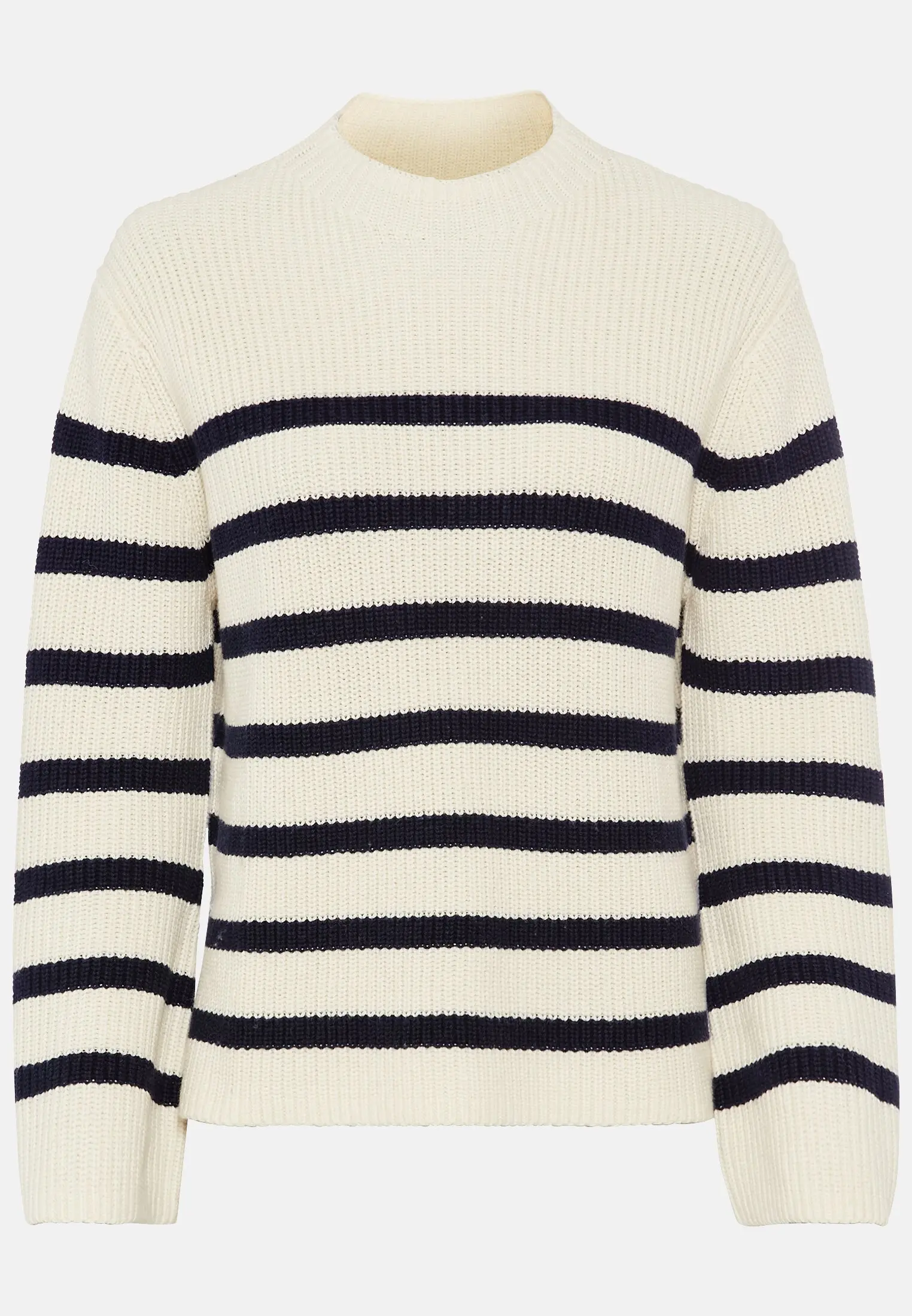 Women Knitted sweater made from a cotton mix White-blue frontal front