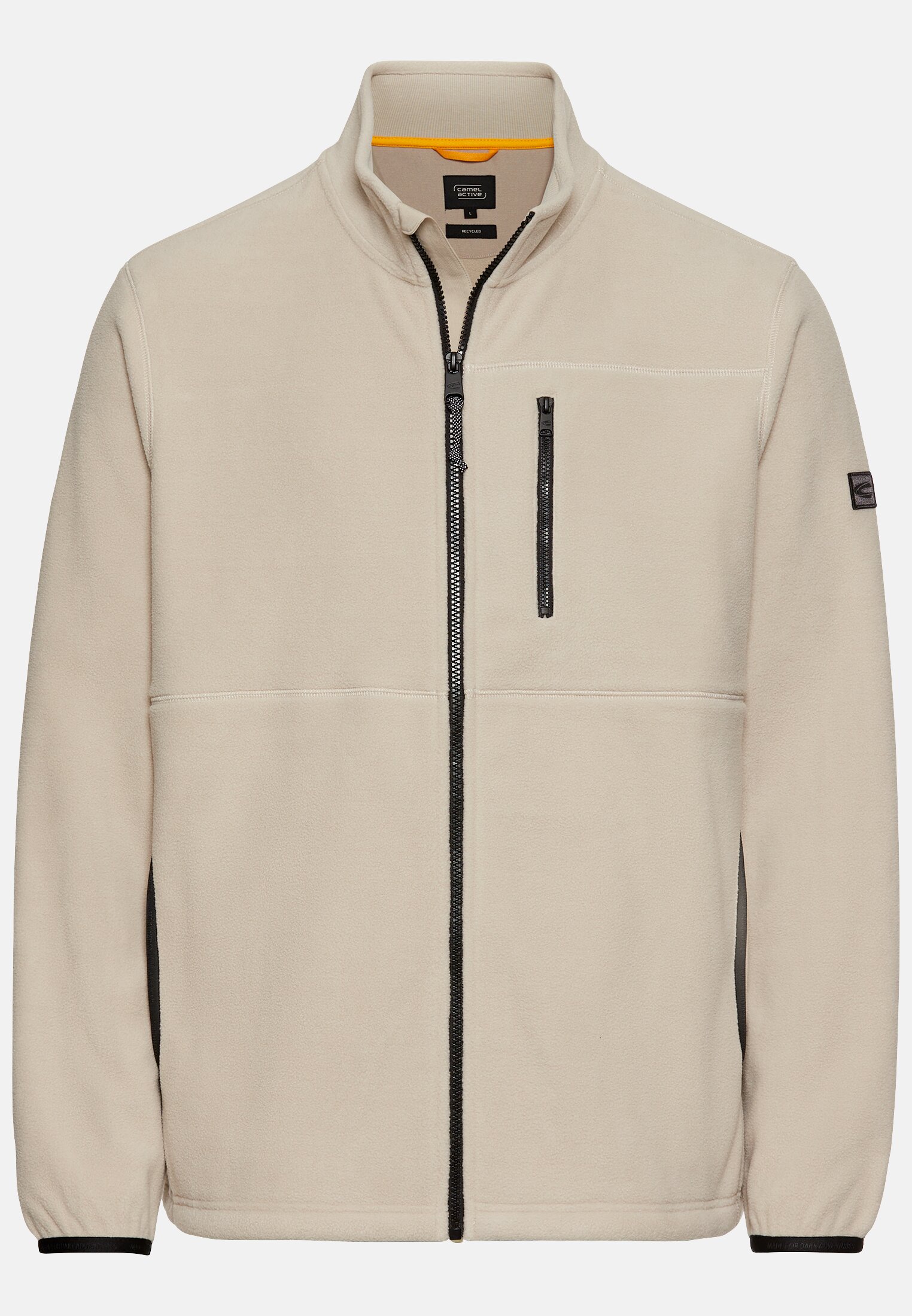 Herren Fleecejacke mit Stehkragen Beige