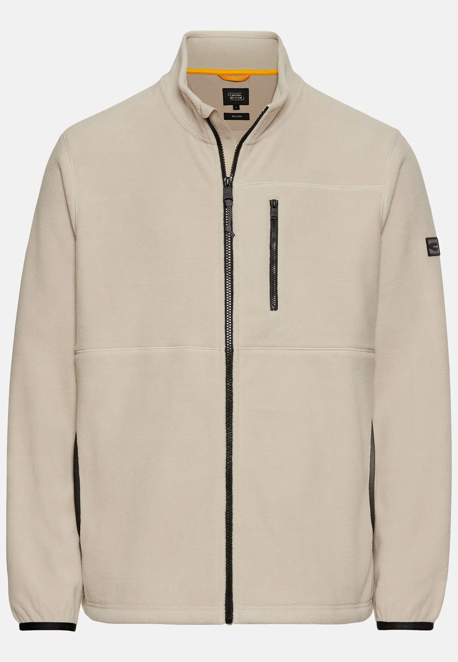 Herren Fleecejacke mit Stehkragen Beige