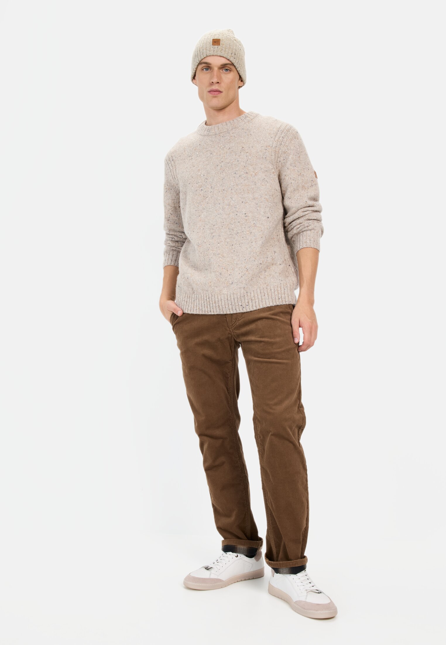 Herren Relaxed Fit Cord Chino mit Thermofutter Braun