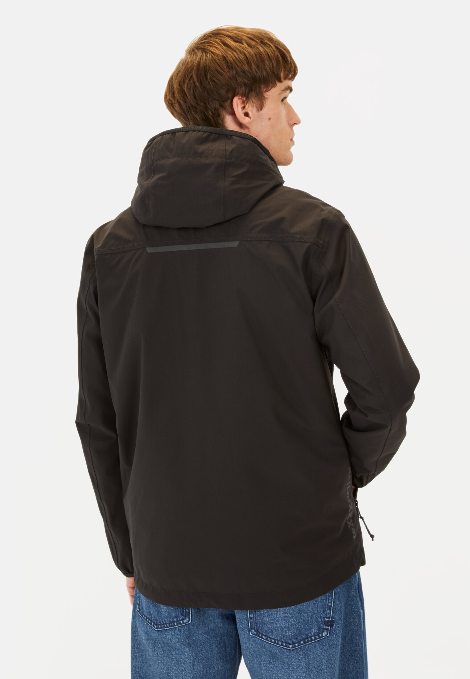 Men Windbreaker with removable hood Black