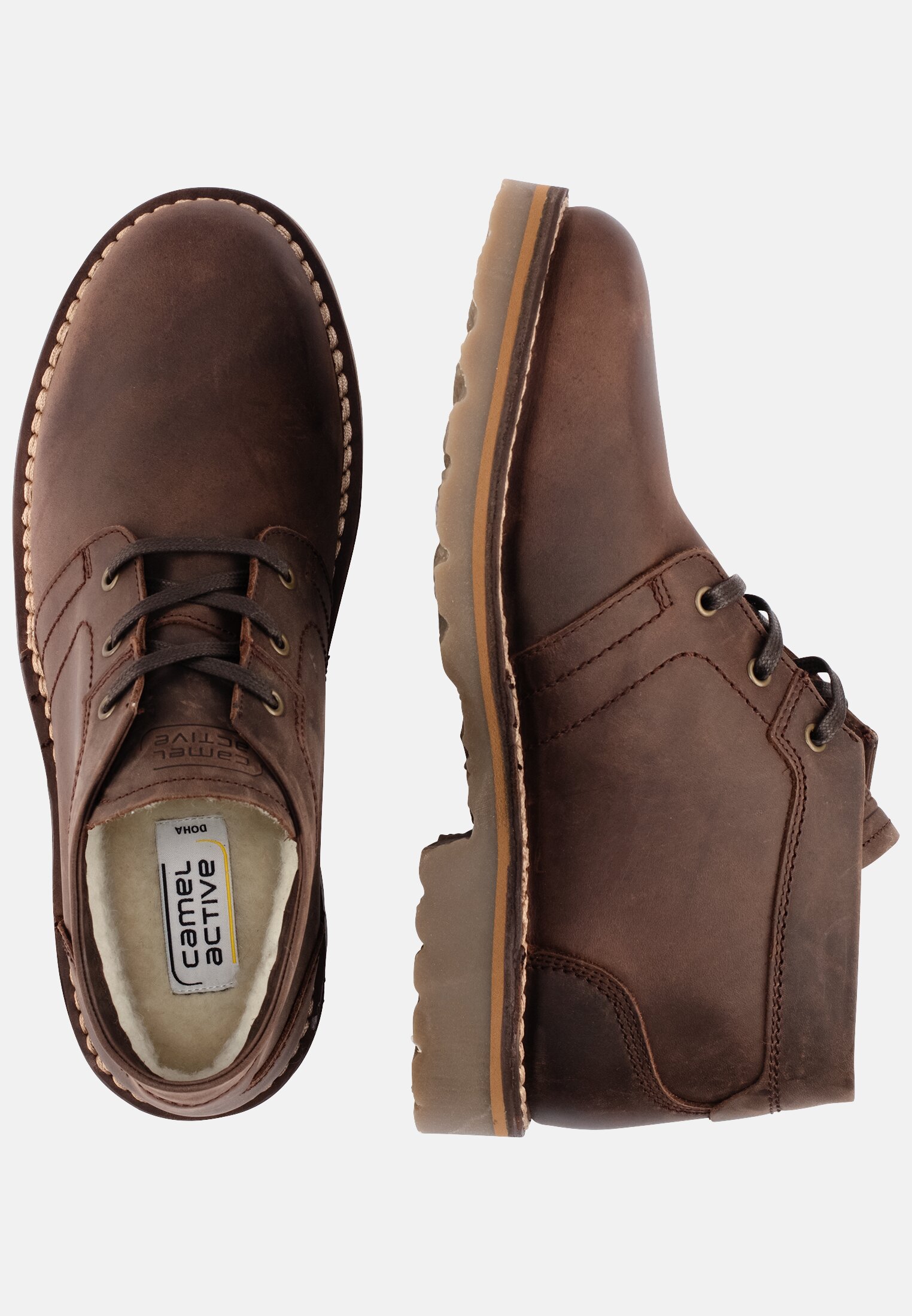 Men DOHA genuine leather lace-up shoes Brown