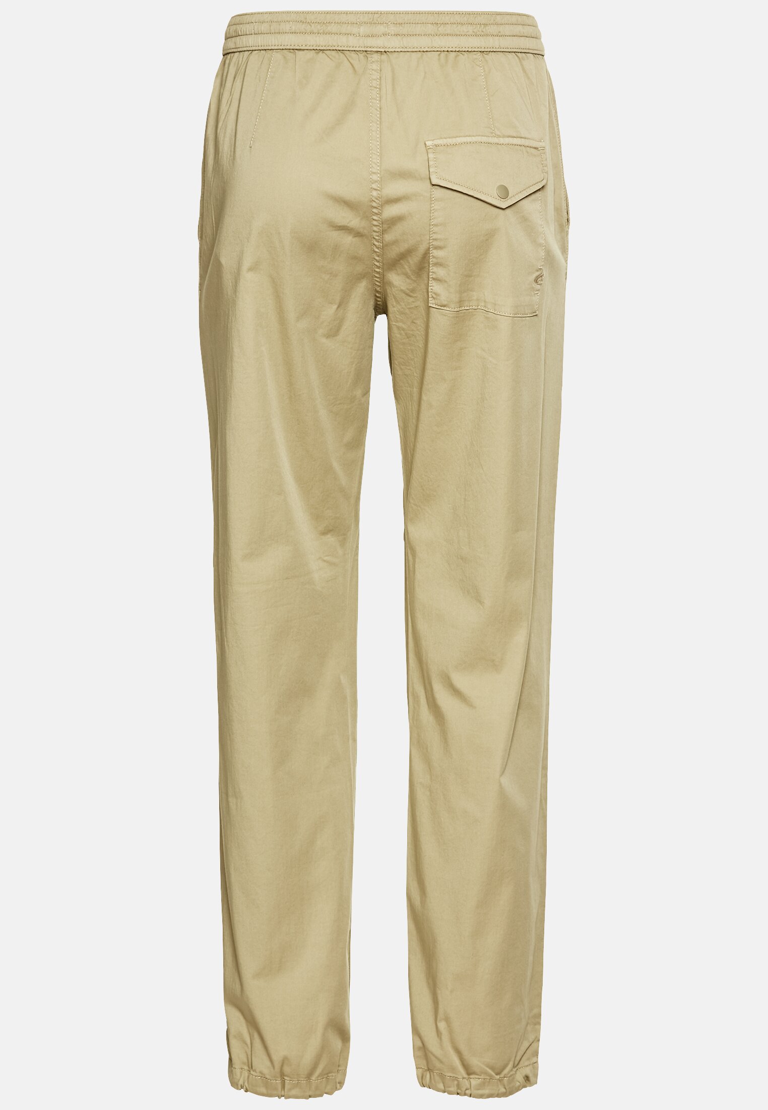 Women Casual pants made from a cotton blend Beige frontal back