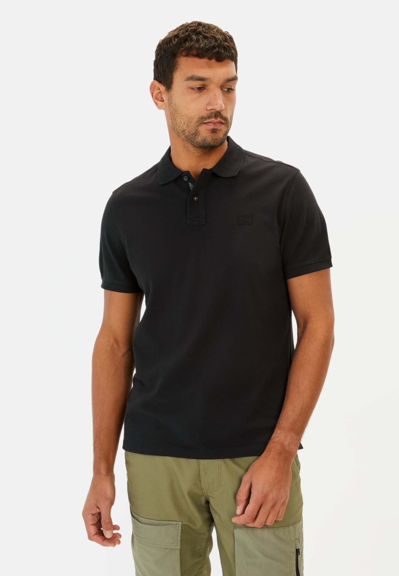 Herren Halbarm Poloshirt aus reiner Baumwolle Asphalt