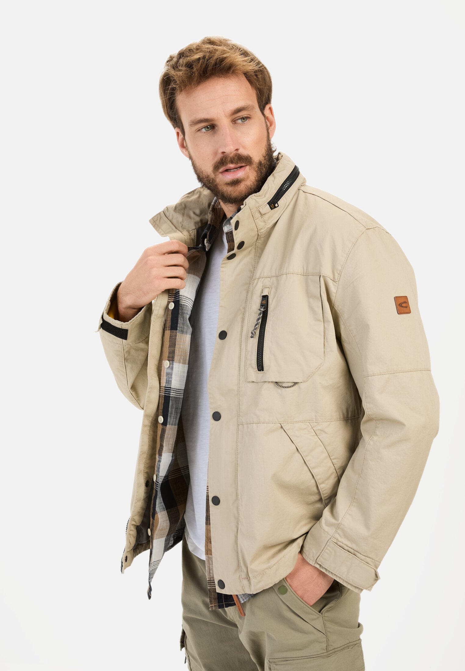 Men Blouson in field jacket style Beige worn front