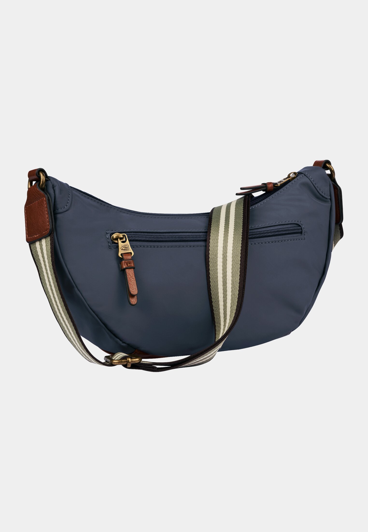 Women Shoulder bag made of nylon Blue frontal back