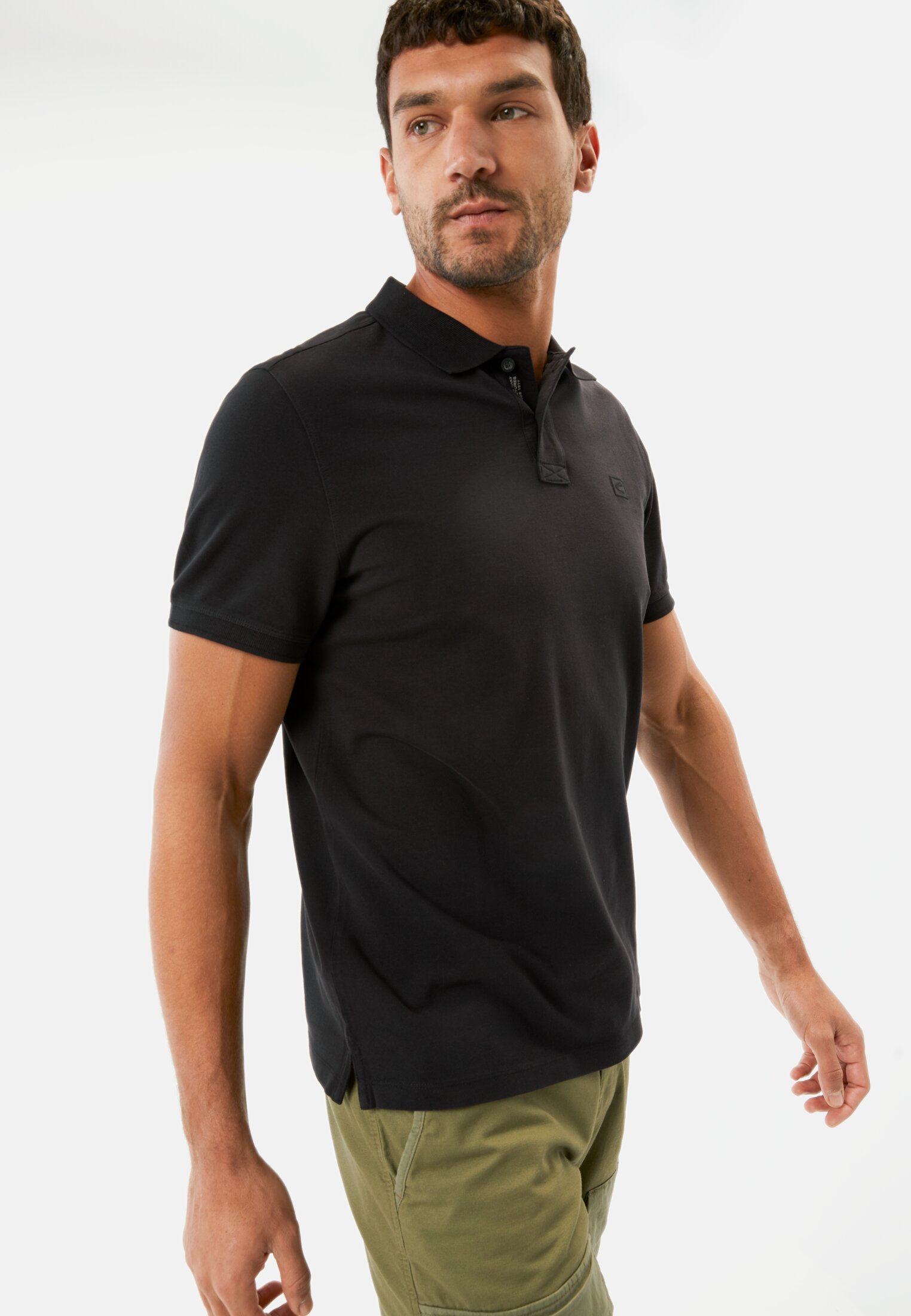 Herren Halbarm Poloshirt aus reiner Baumwolle Asphalt