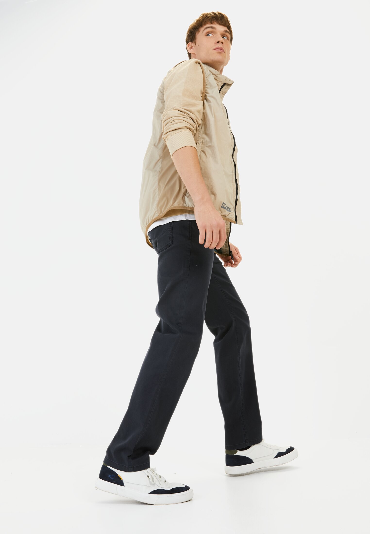 Men Relaxed Fit 5 Pocket Trousers Dark Blue