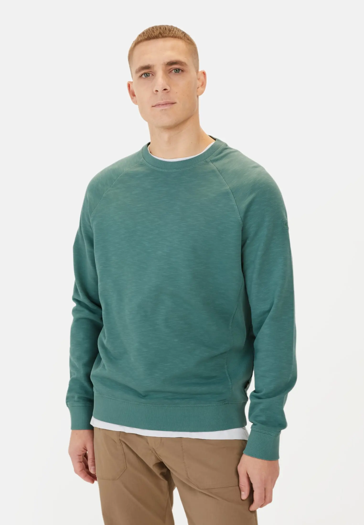 Herren Sweatshirt aus reiner Baumwolle Türkis