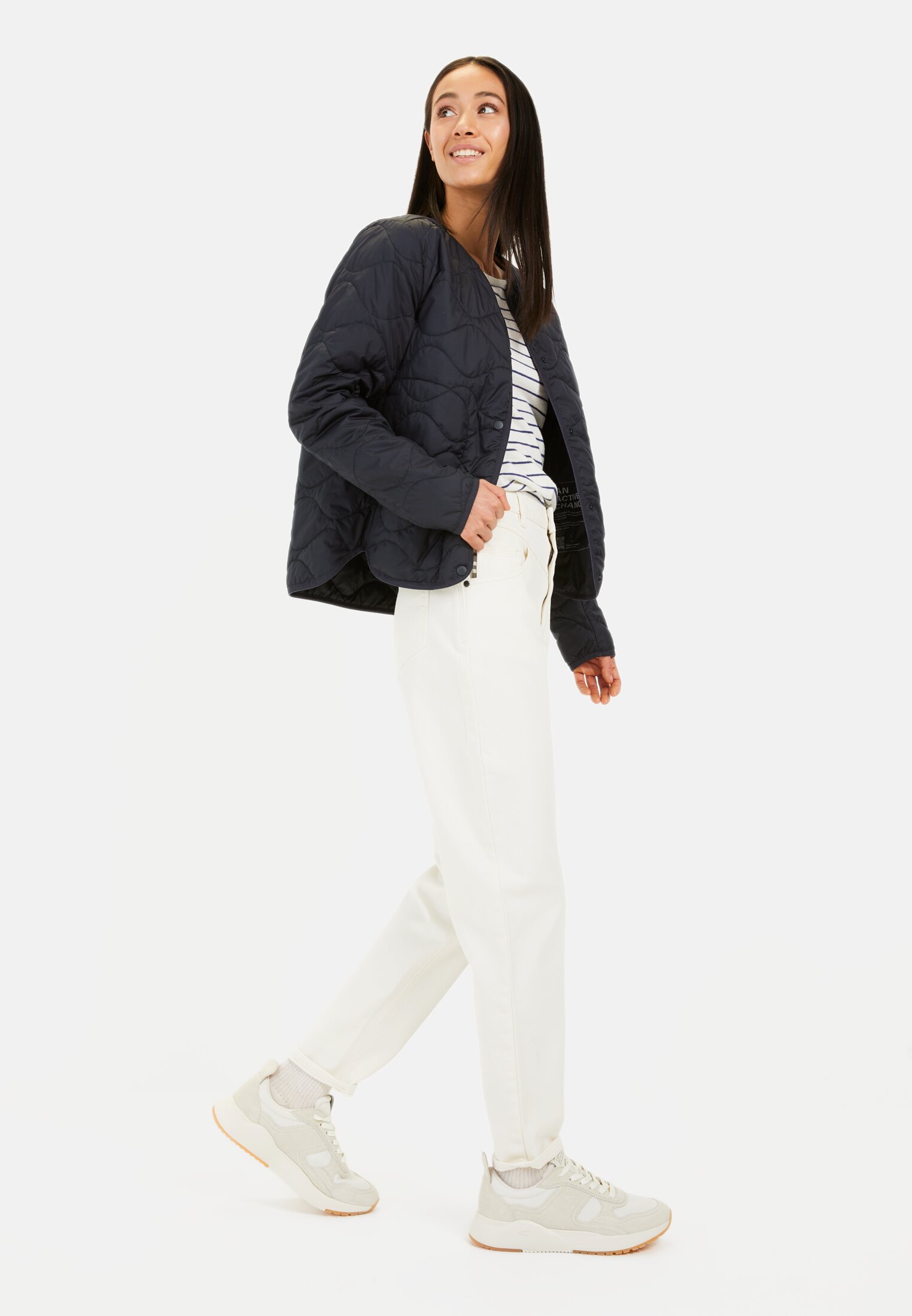 Women 5-pocket denim made from a cotton blend Bone White worn emotional