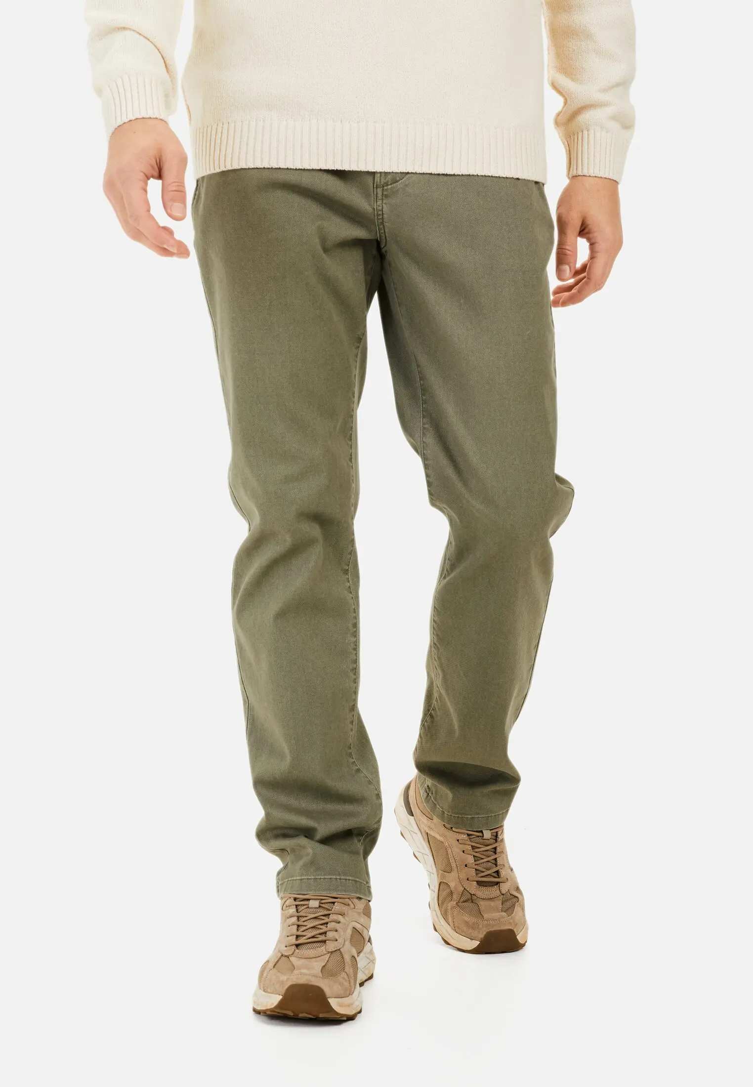 Heren Relaxed Fit 5 Pocket Broek Khaki