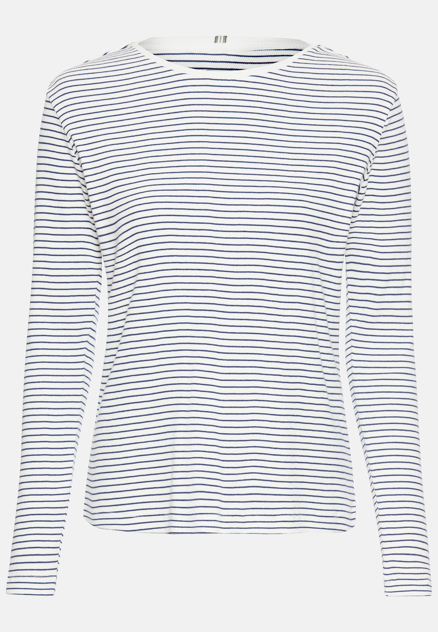 Women Long-sleeve shirt with a crew neck Indigo Stripes frontal front