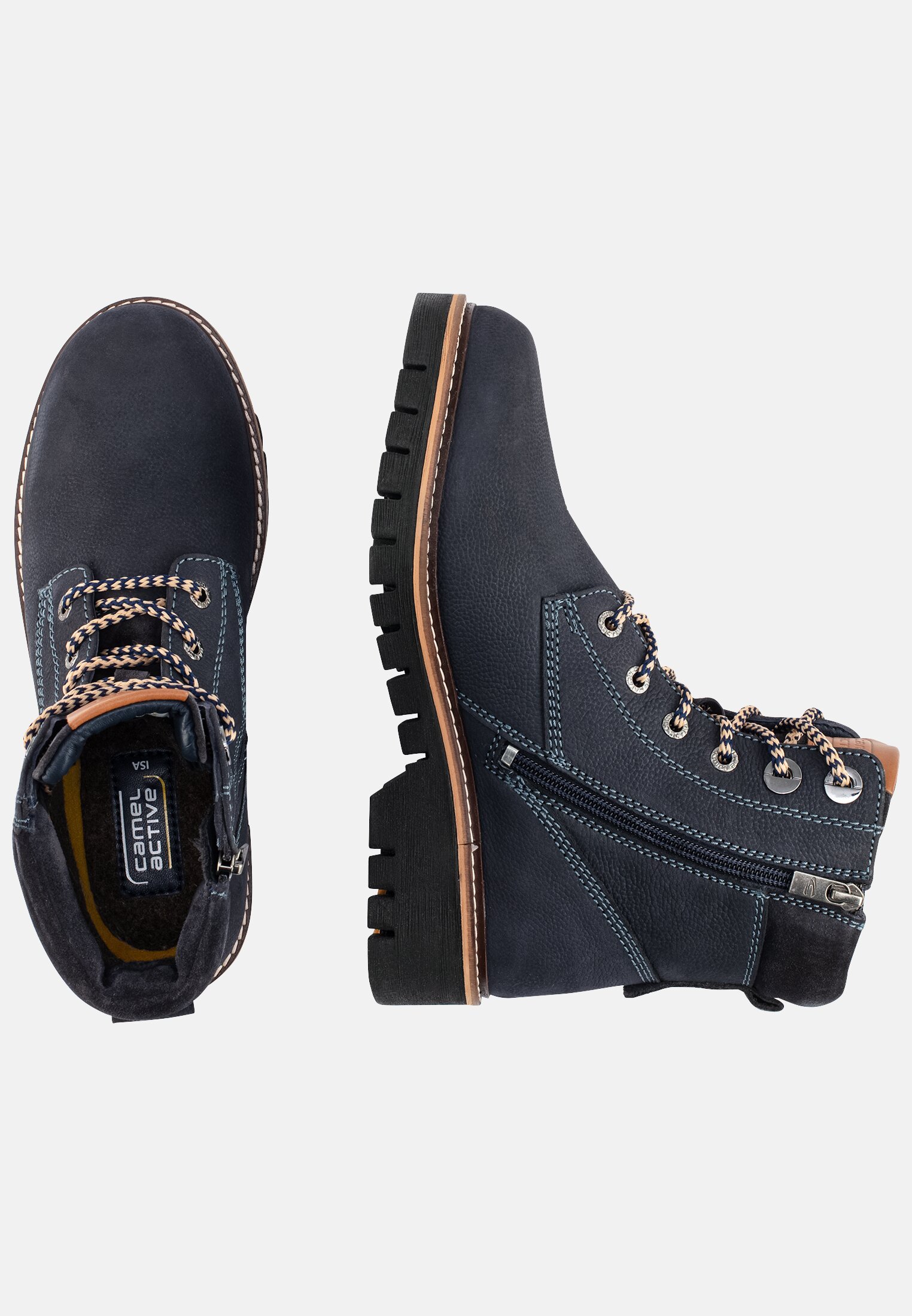 Damen ISA Boot aus echtem Leder Navy