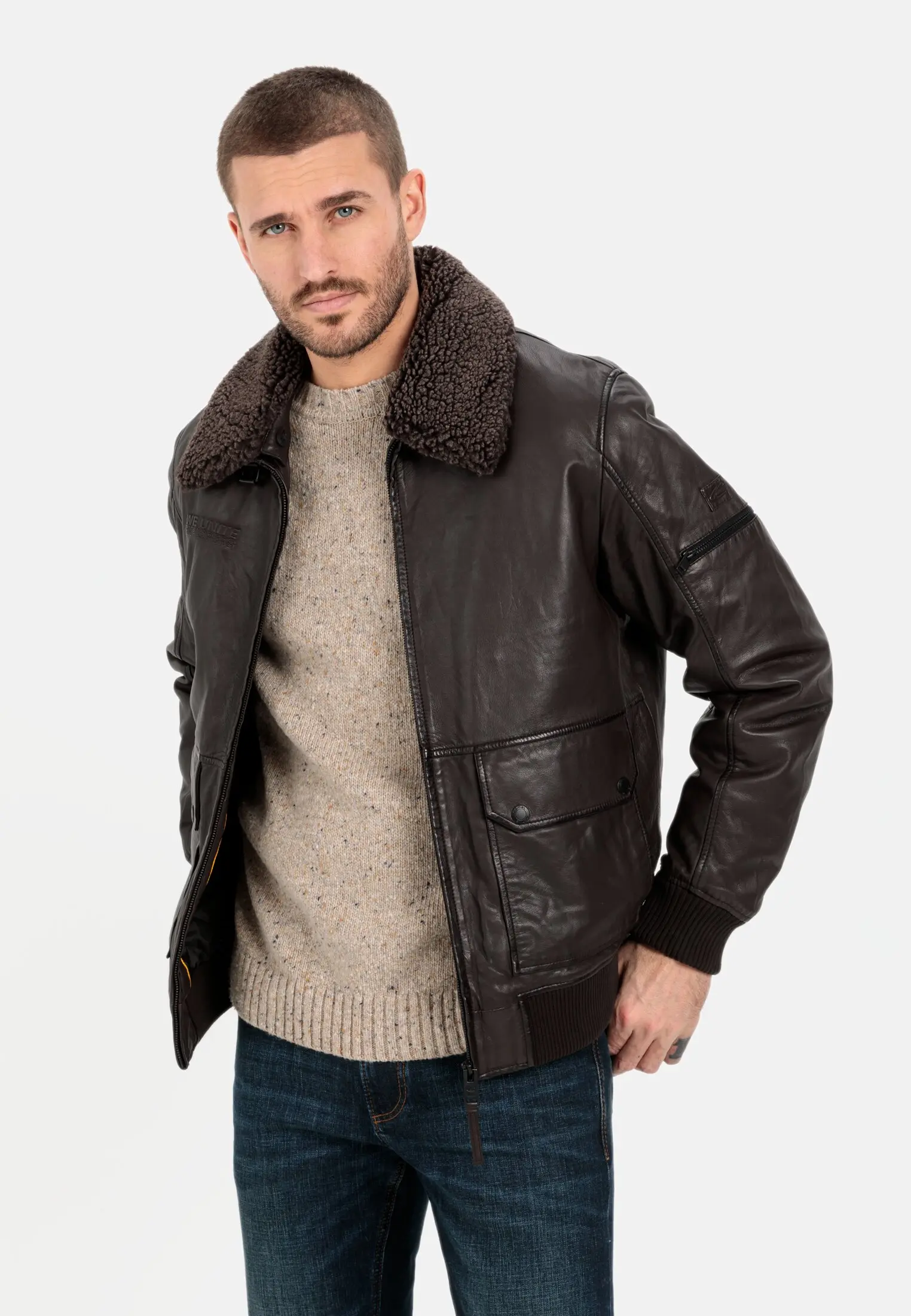 Faux fur trim leather jacket hotsell