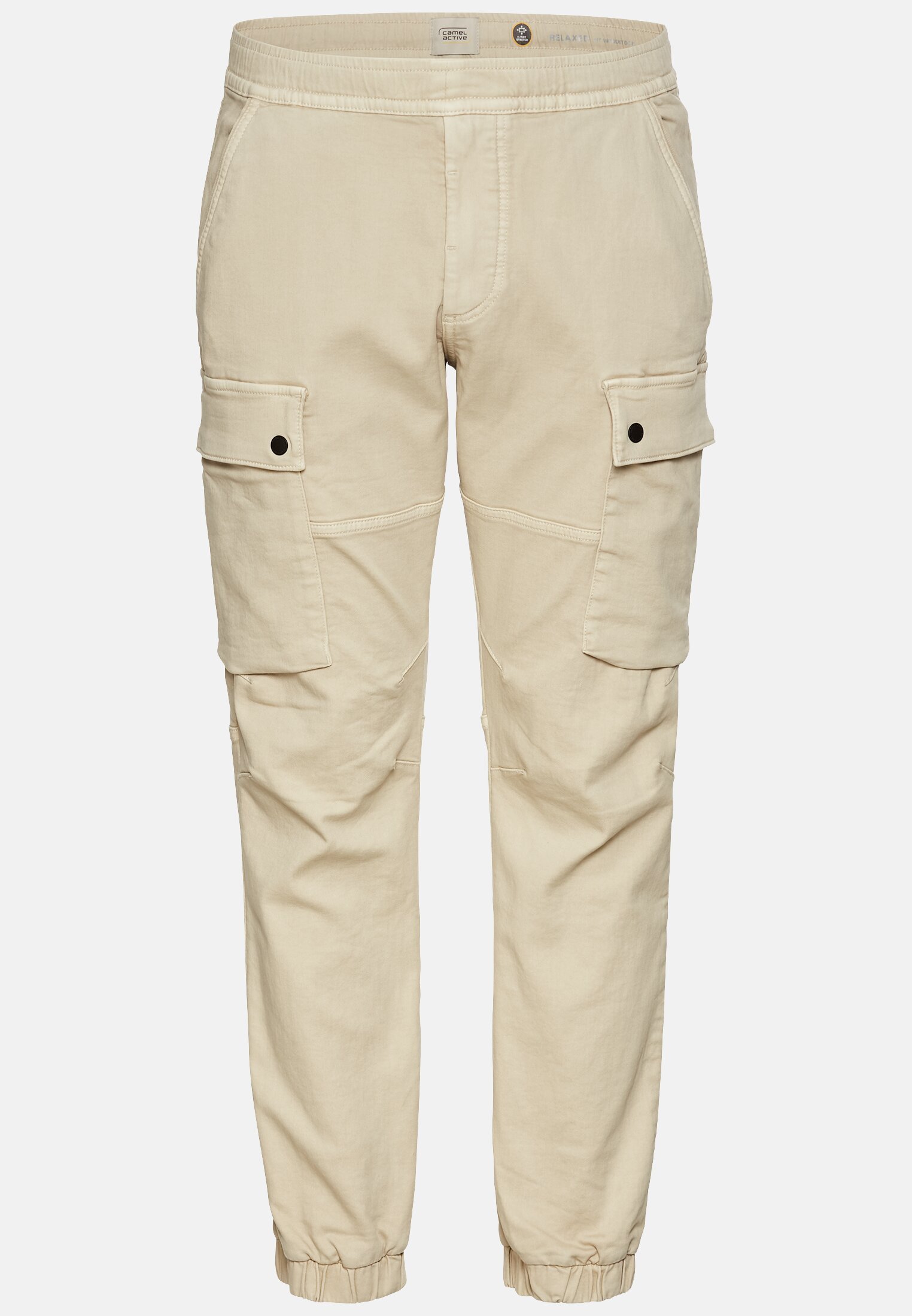 Men Cargo pants in relaxed fit Beige frontal front