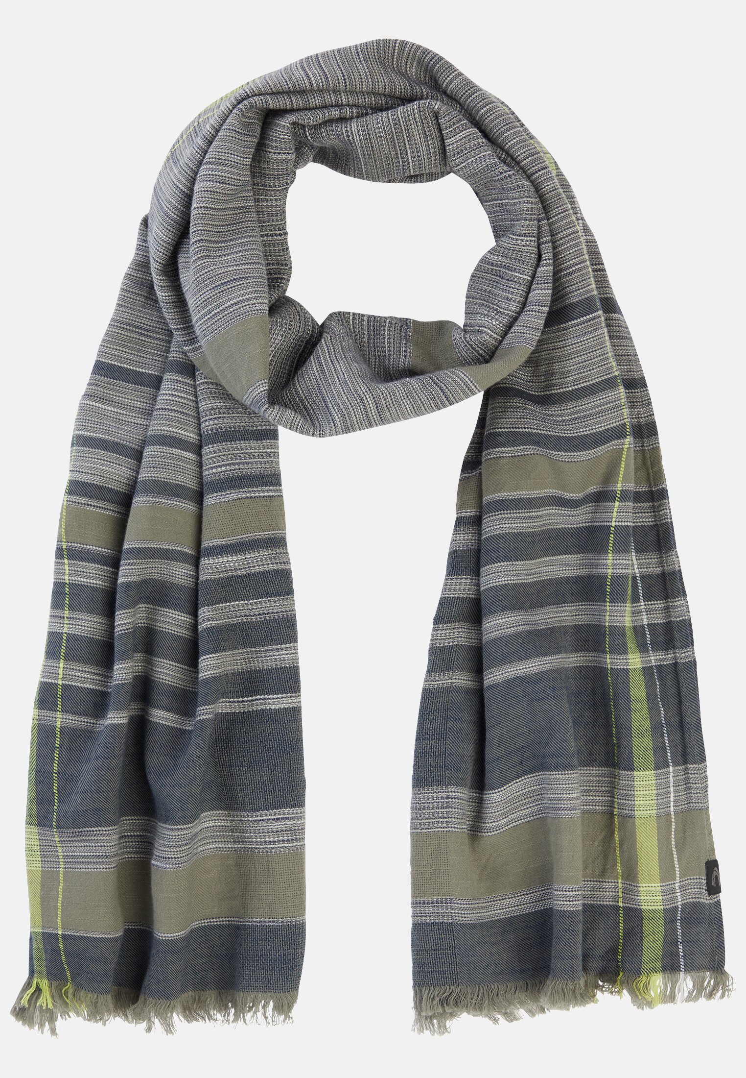 Men Scarf made of pure cotton Green frontal front