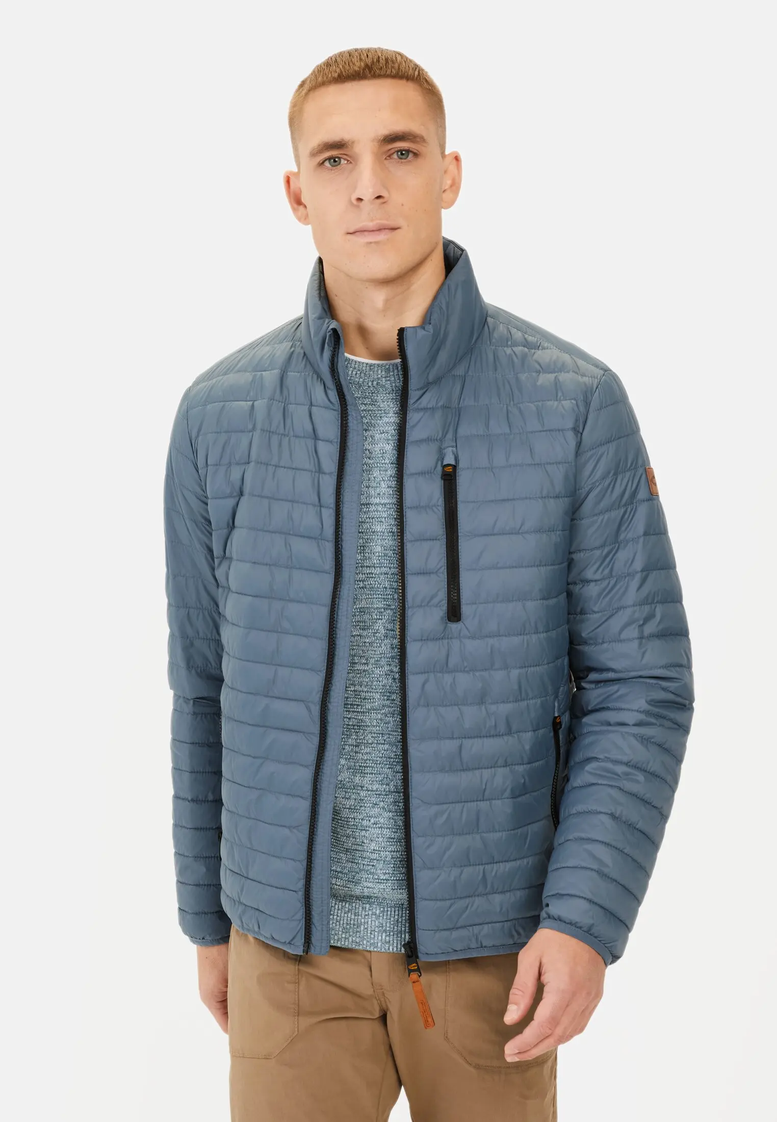 Herren Winddichter Steppblouson Hellblau