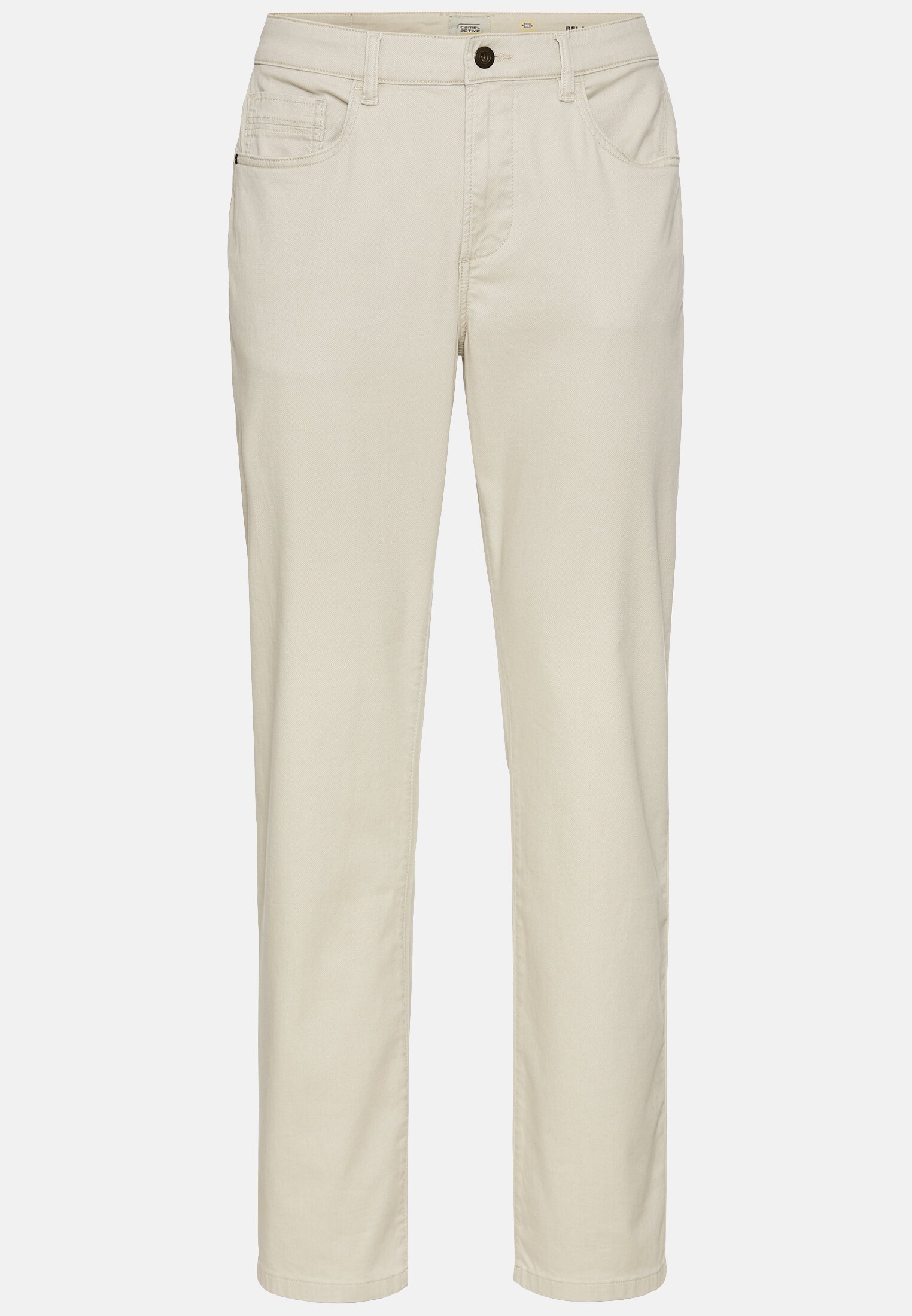 Men Relaxed Fit 5 Pocket Trousers Beige