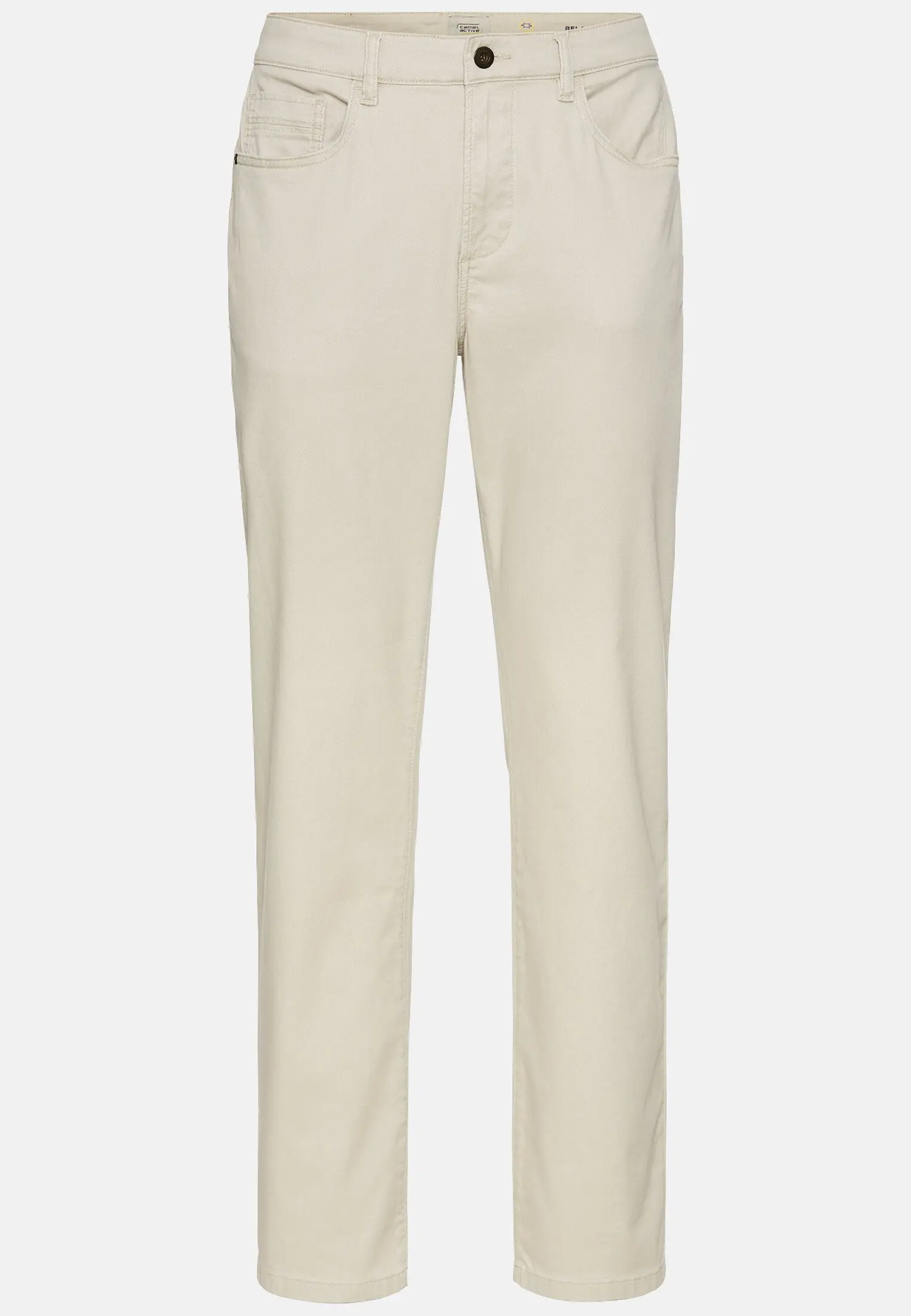 Men Relaxed Fit 5 Pocket Trousers Beige