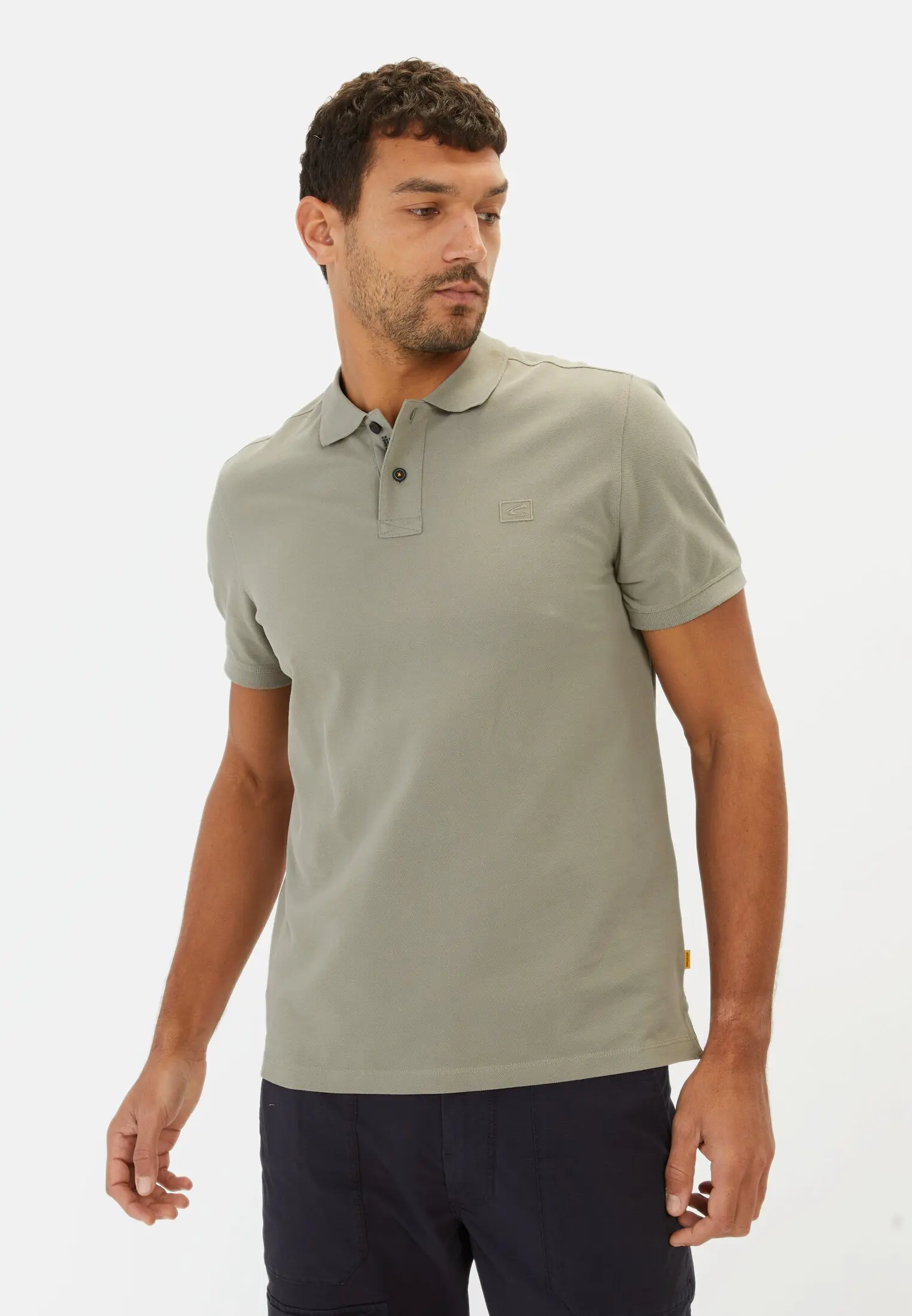 Herren Halbarm Poloshirt aus reiner Baumwolle Khaki