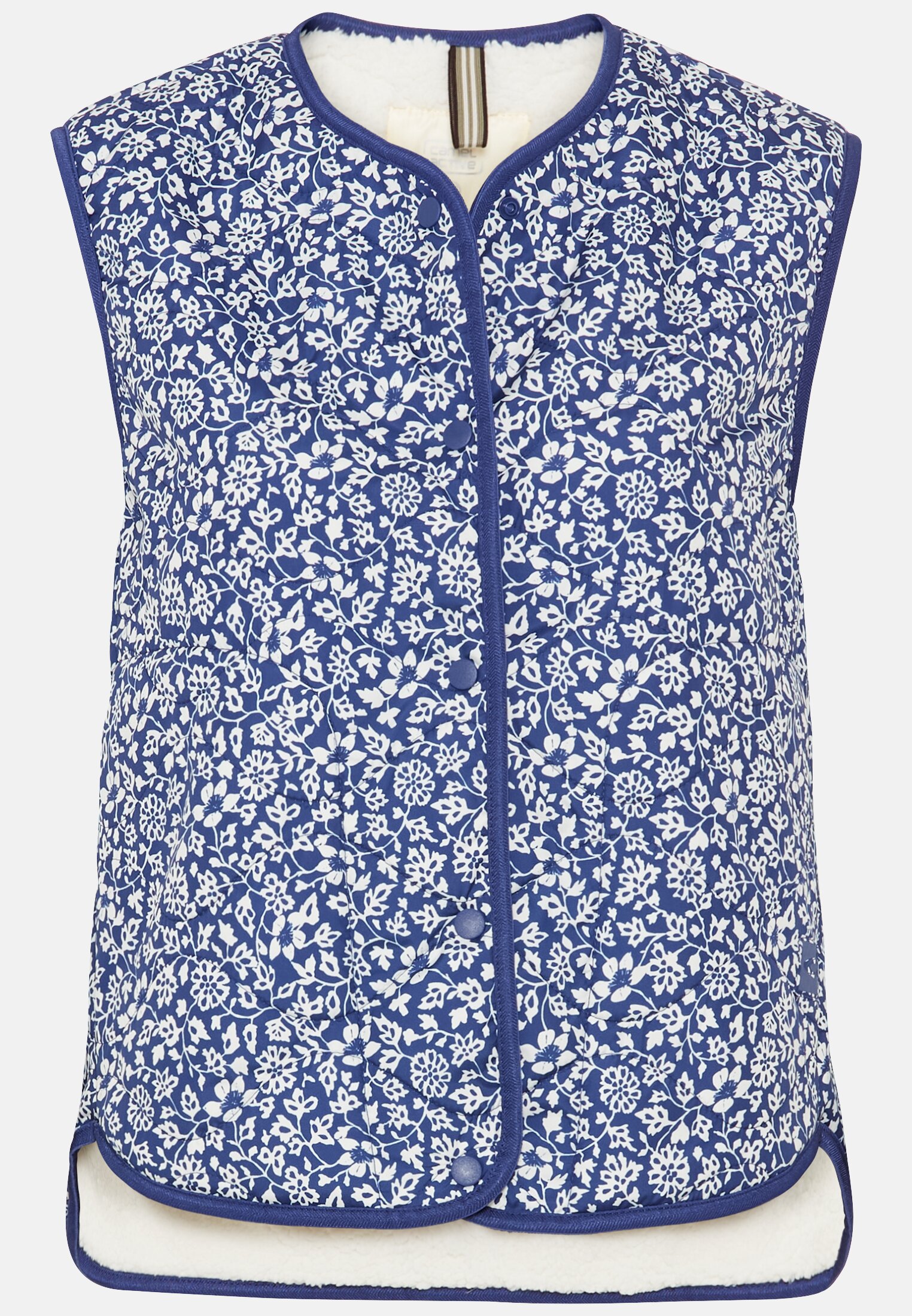 Women Outdoor vest with floral print Blue frontal front