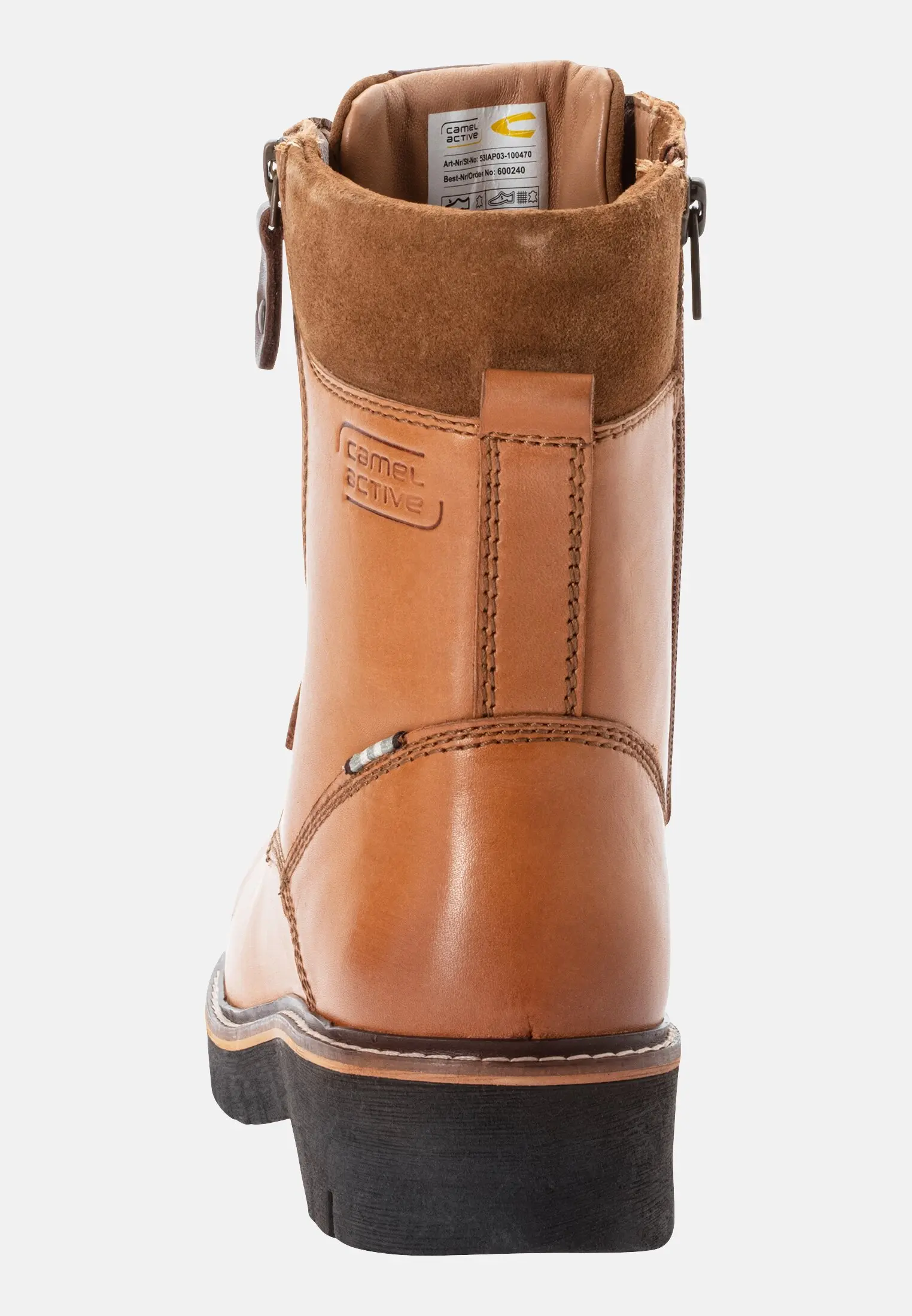 Damen ISA Boot aus echtem Leder Cognac