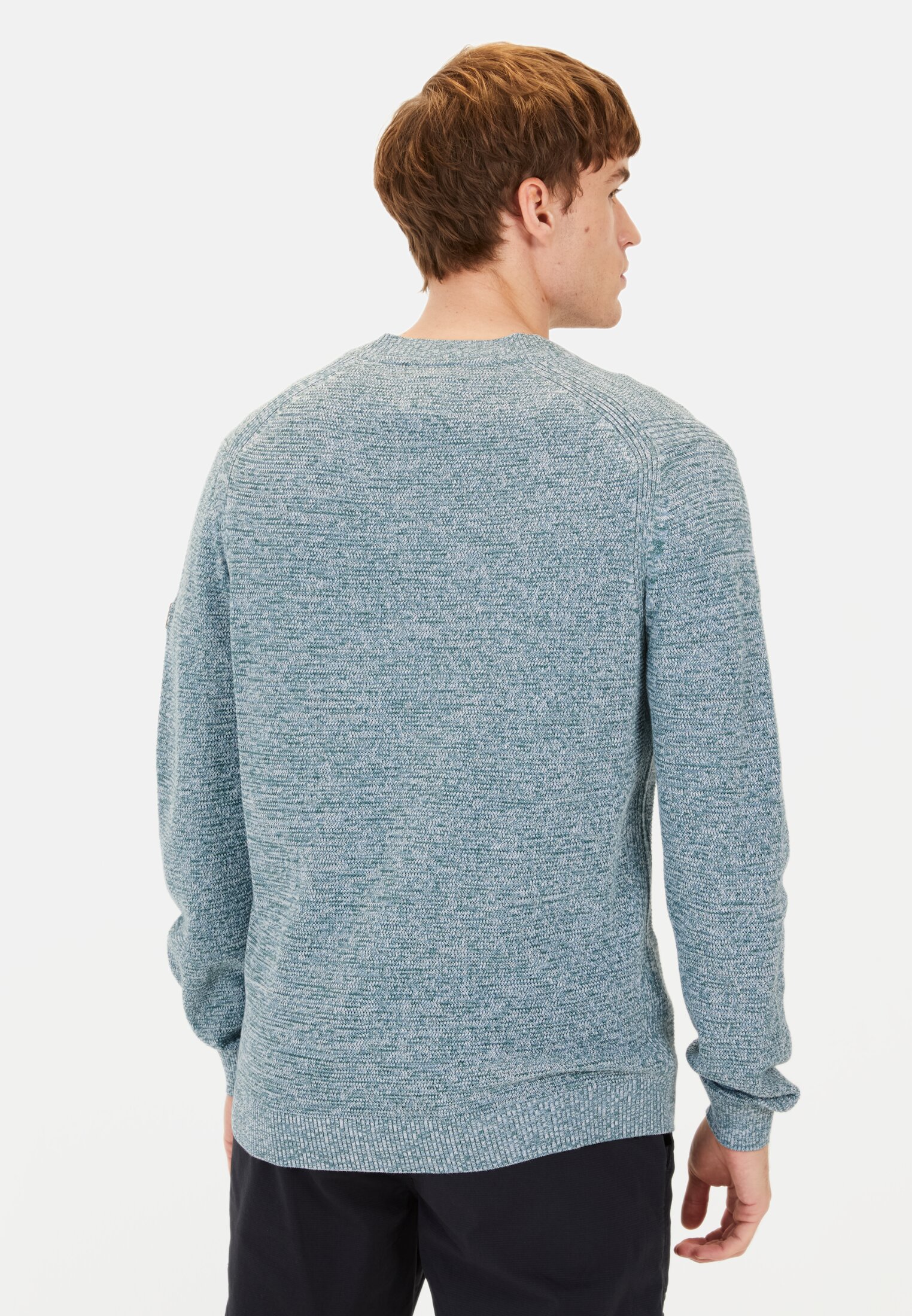 Herren Rundhals Pullover aus Baumwolle Hellblau