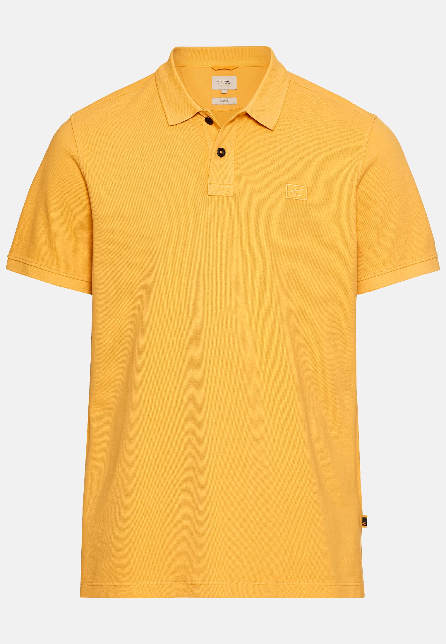 Herren Kurzarm Poloshirt aus Baumwolle Orange frontal vorn