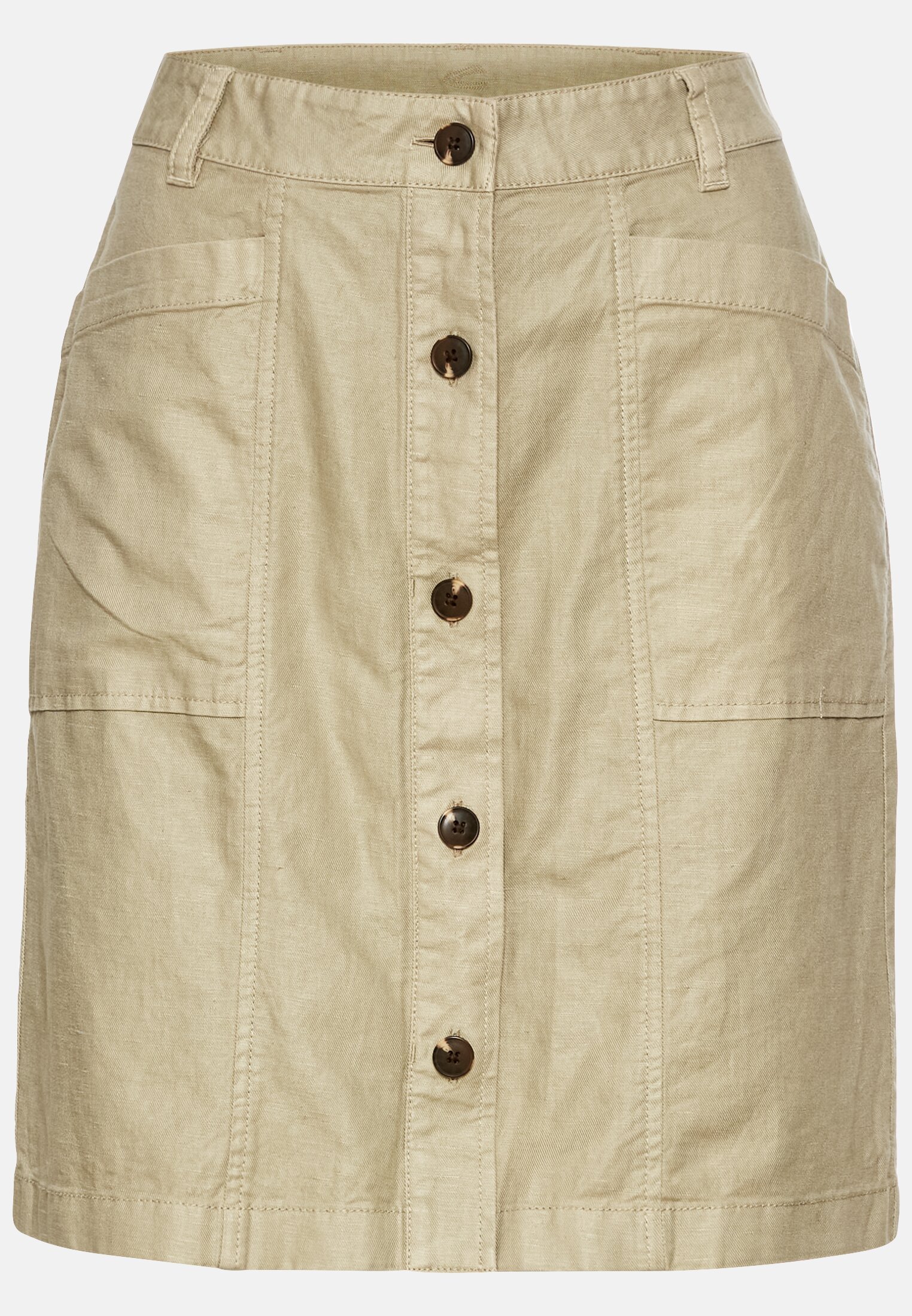 Women Skirt made from a linen blend Beige frontal front