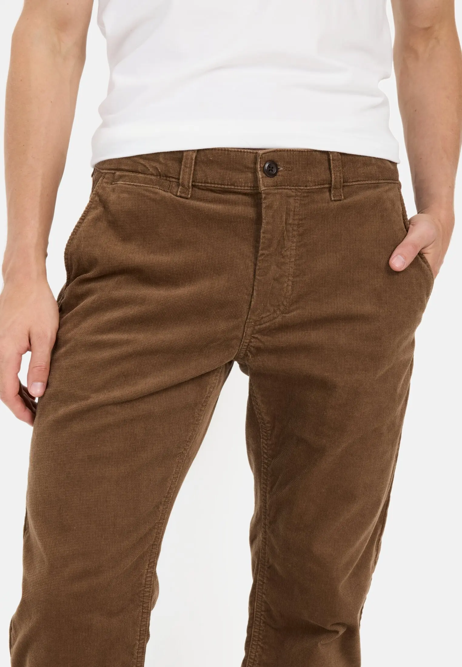 Herren Relaxed Fit Cord Chino mit Thermofutter Braun