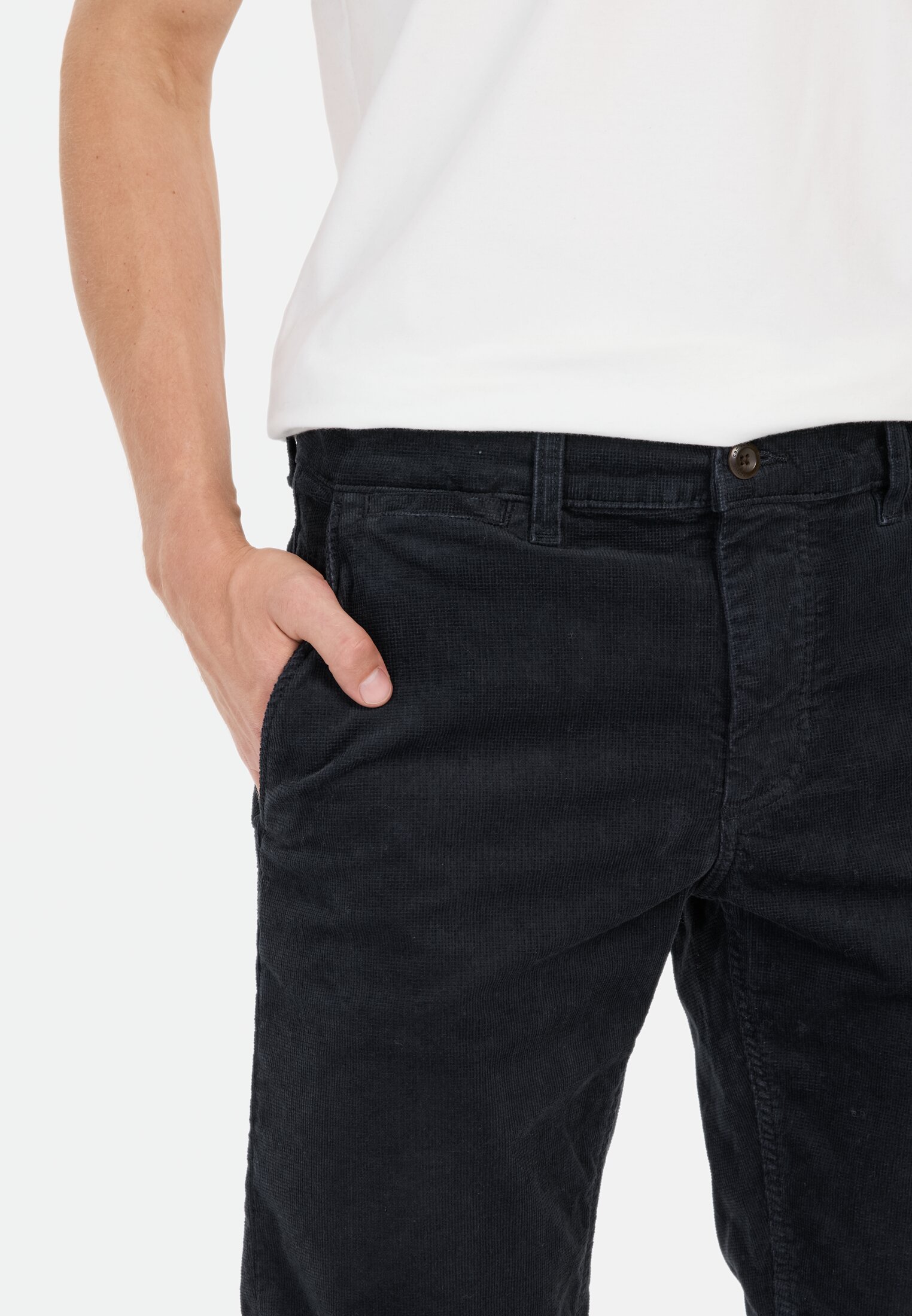 Herren Relaxed Fit Cord Chino mit Thermofutter Dunkelblau