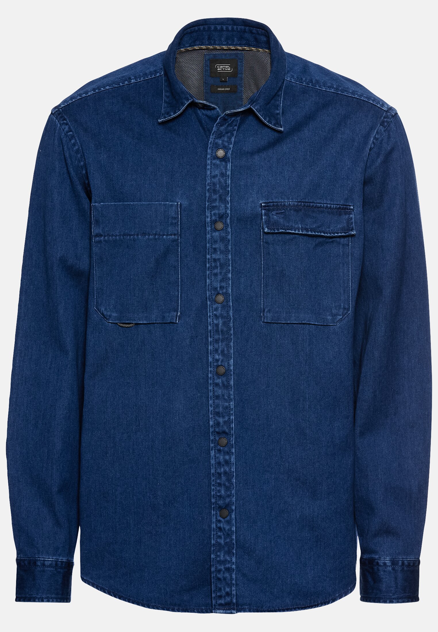 Men Shirt made from a cotton blend Dark Blue frontal front