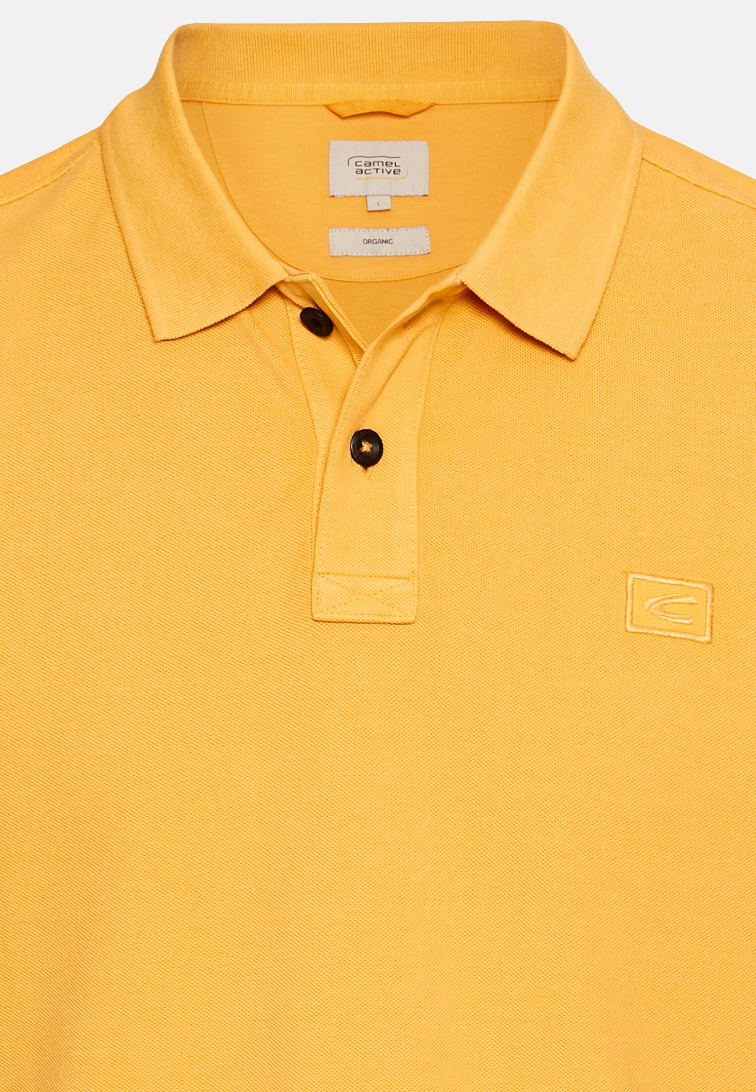 Men Short-sleeve polo shirt made of cotton Orange front close