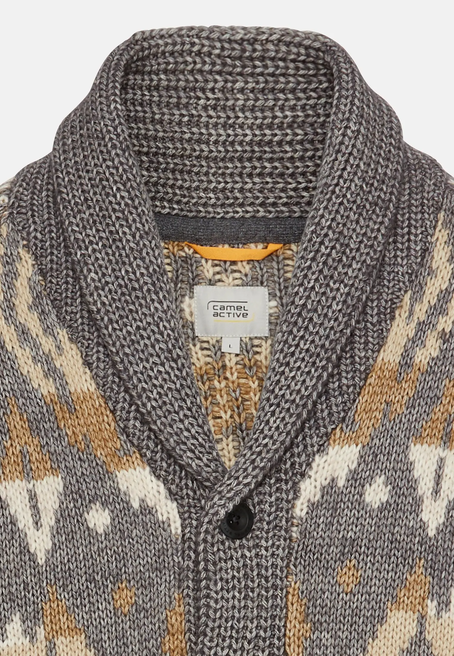 Men Cardigan van katoenmix Grey