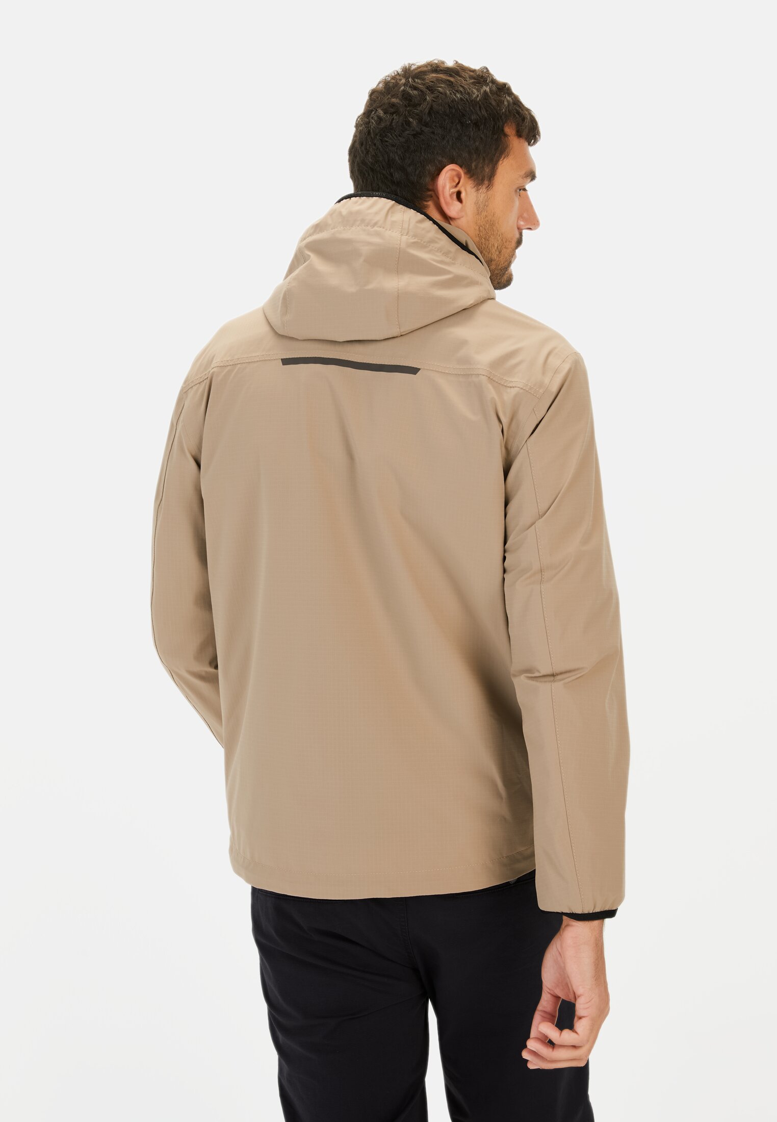 Men Windbreaker with removable hood Beige