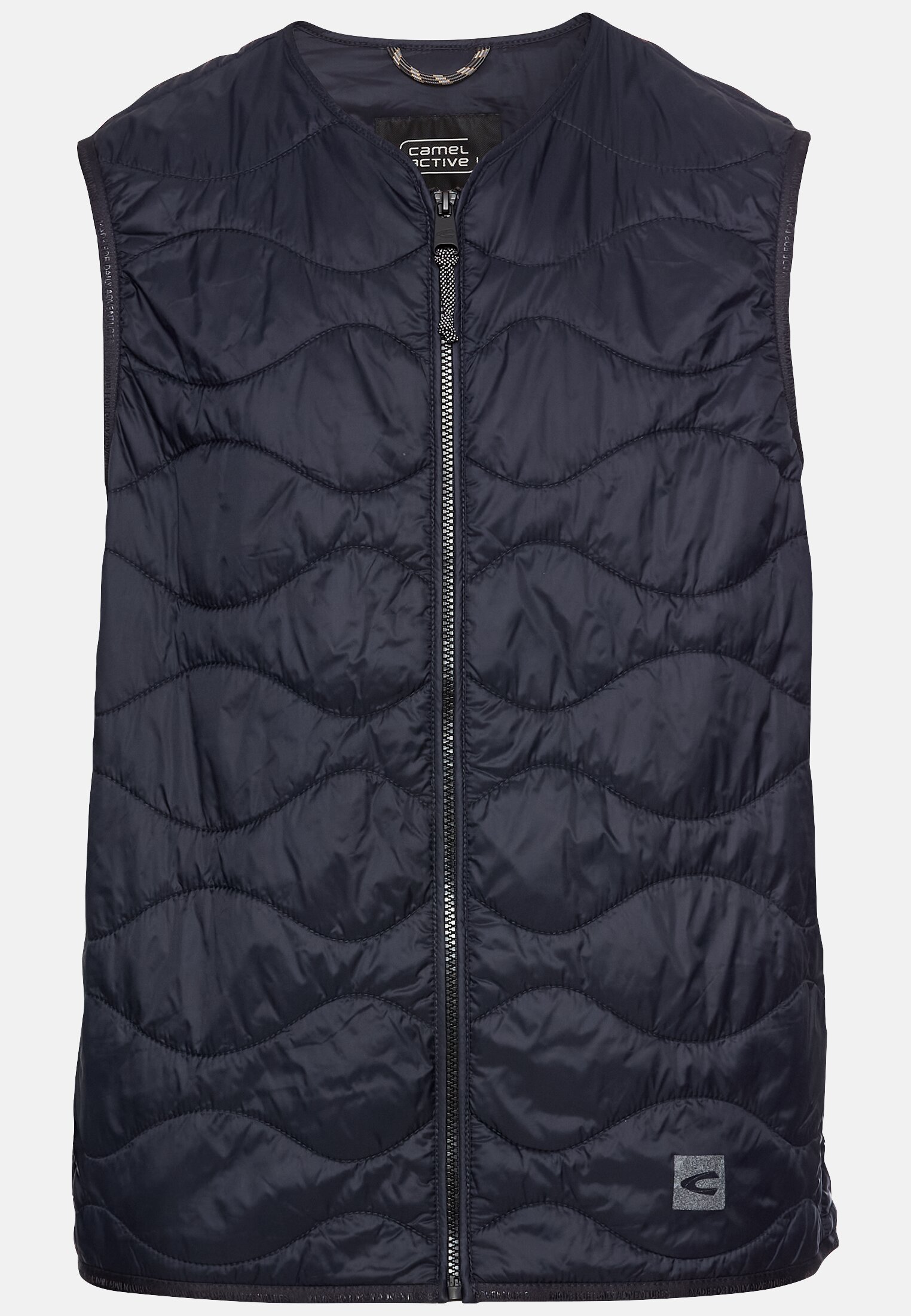 Heren Outdoor Vest gemaakt van gerecycled polyamide Navy frontaal voor