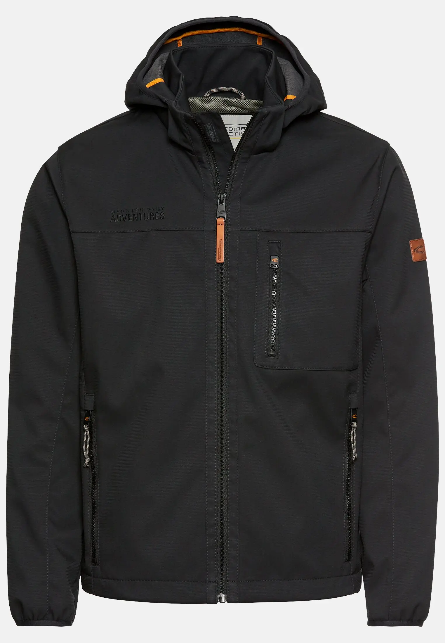 Men Softshell jacket made from recycled polyester Black frontal front