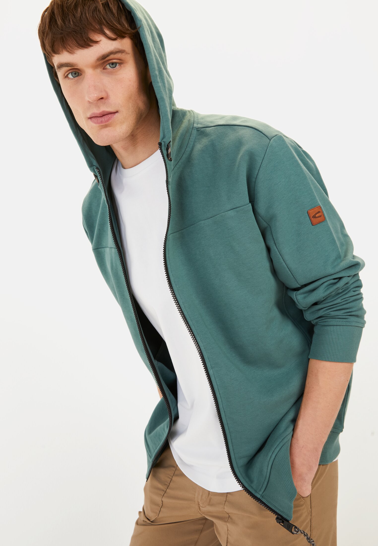 Herren Sweatjacke mit Kapuze Grün