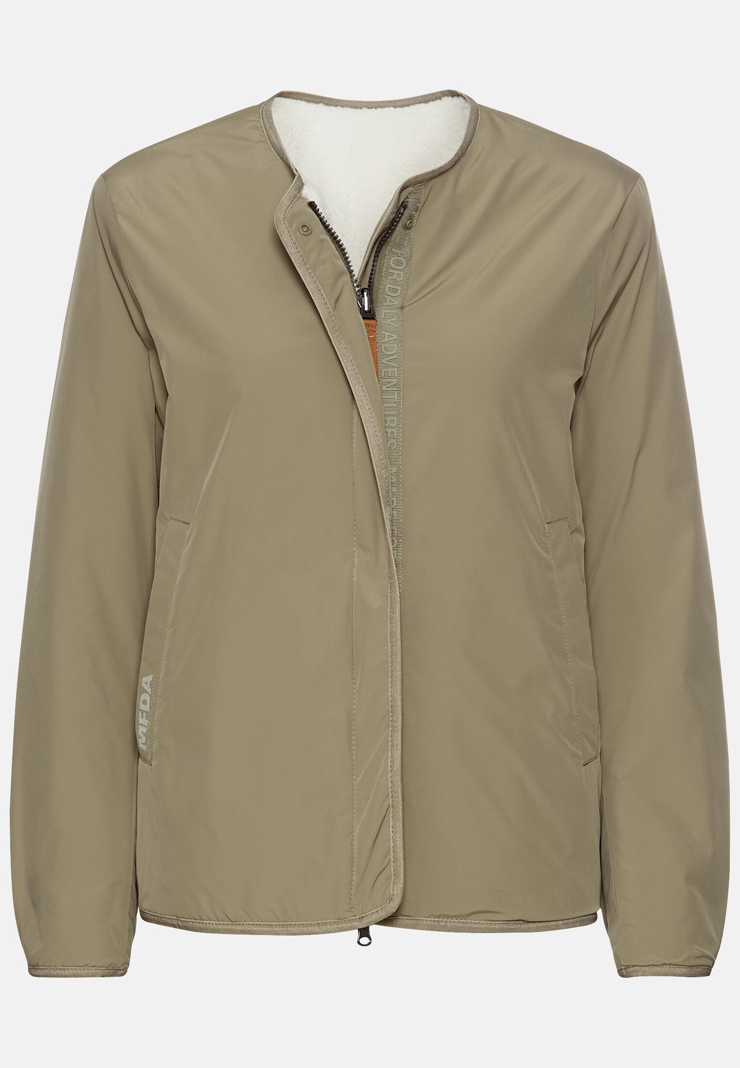 Women Reversible jacket made from recycled polyester Sage Green frontal front