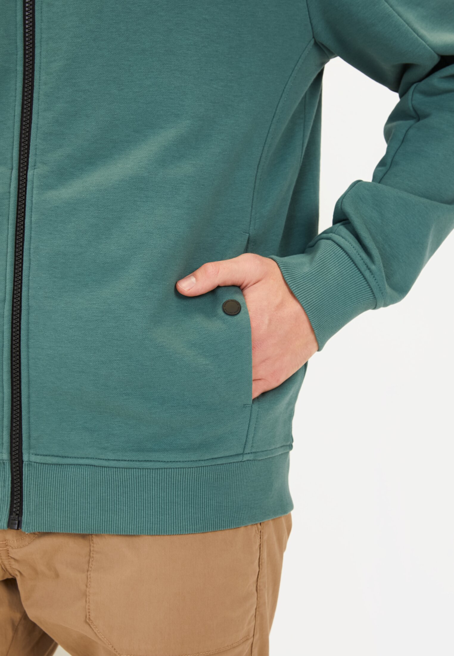 Herren Sweatjacke mit Kapuze Grün