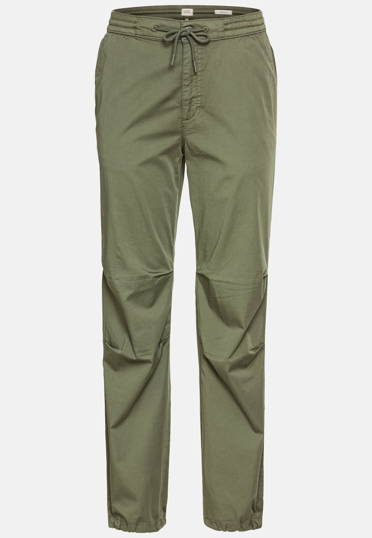 Women Casual pants made from a cotton blend Dark Green frontal front