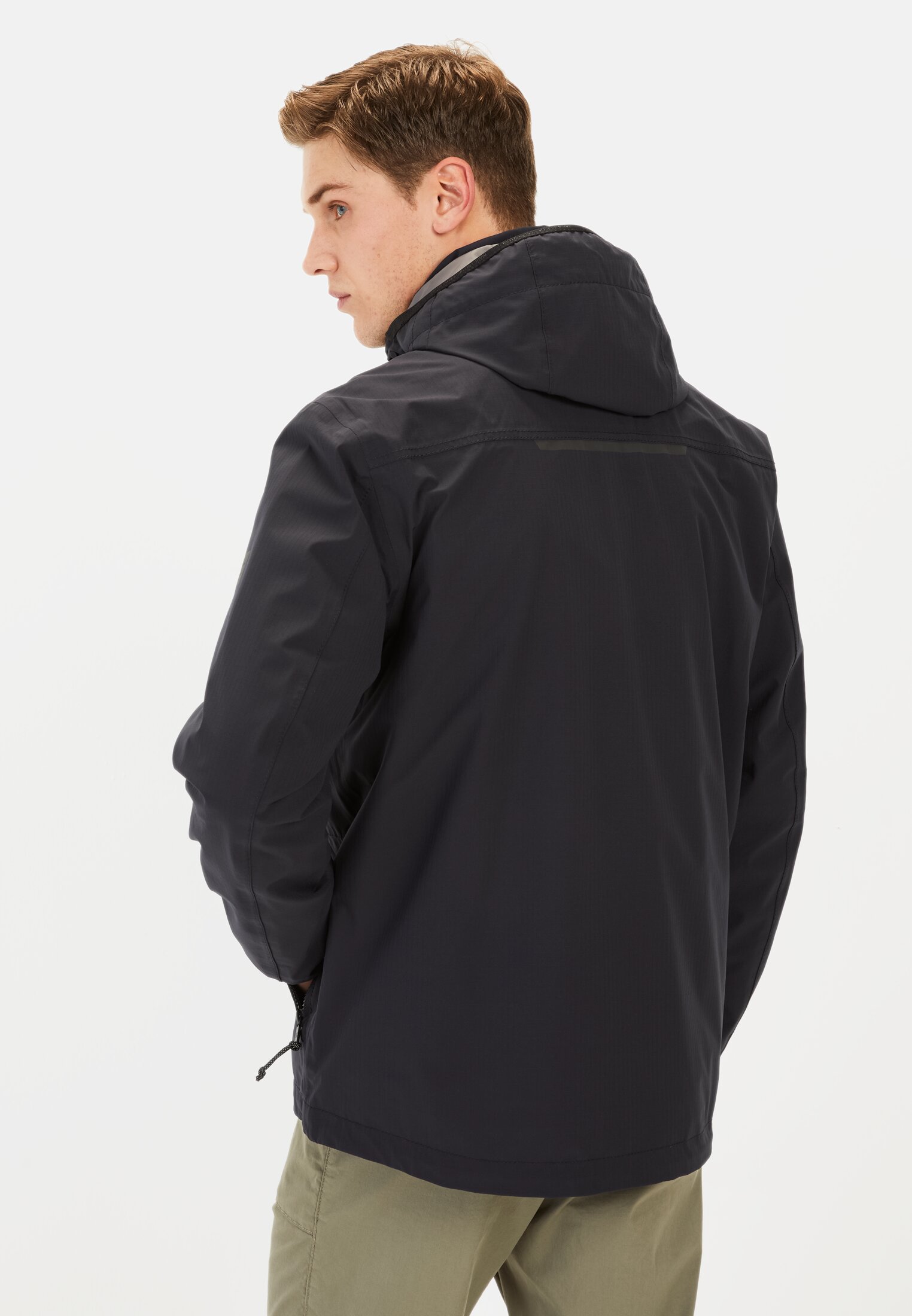 Herren Windbreaker mit abnehmbarer Kapuze Dunkelblau