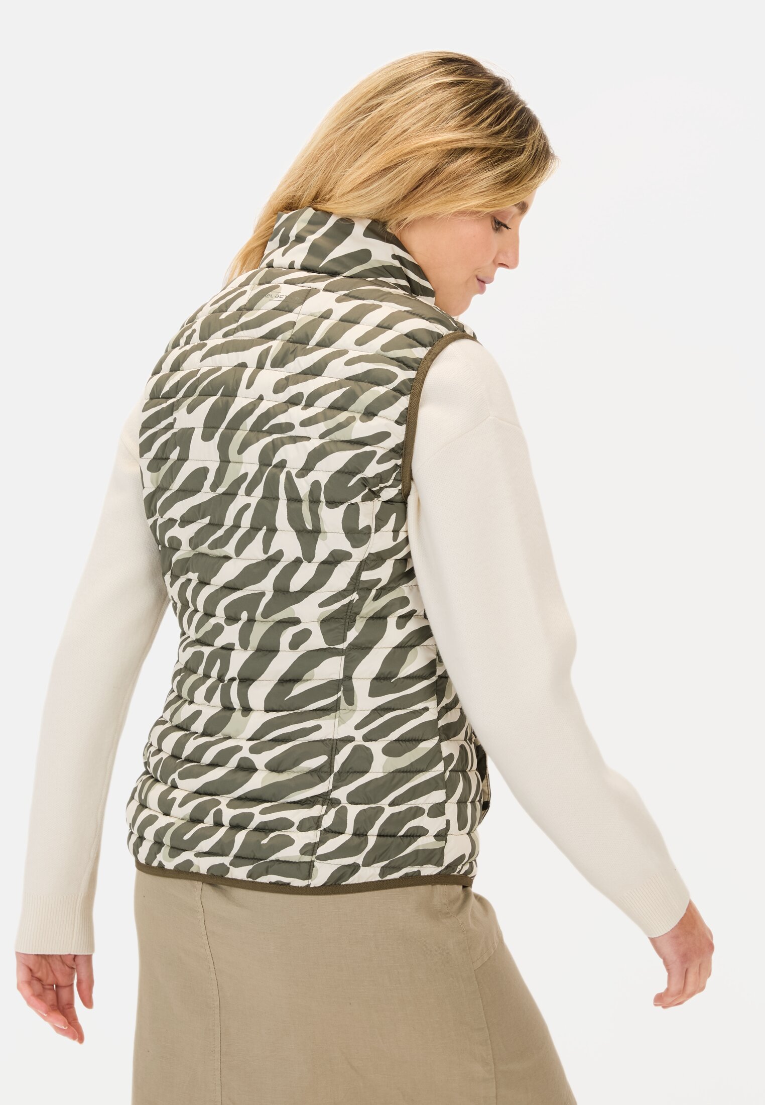 Women Vest with animal print Animal Print worn back