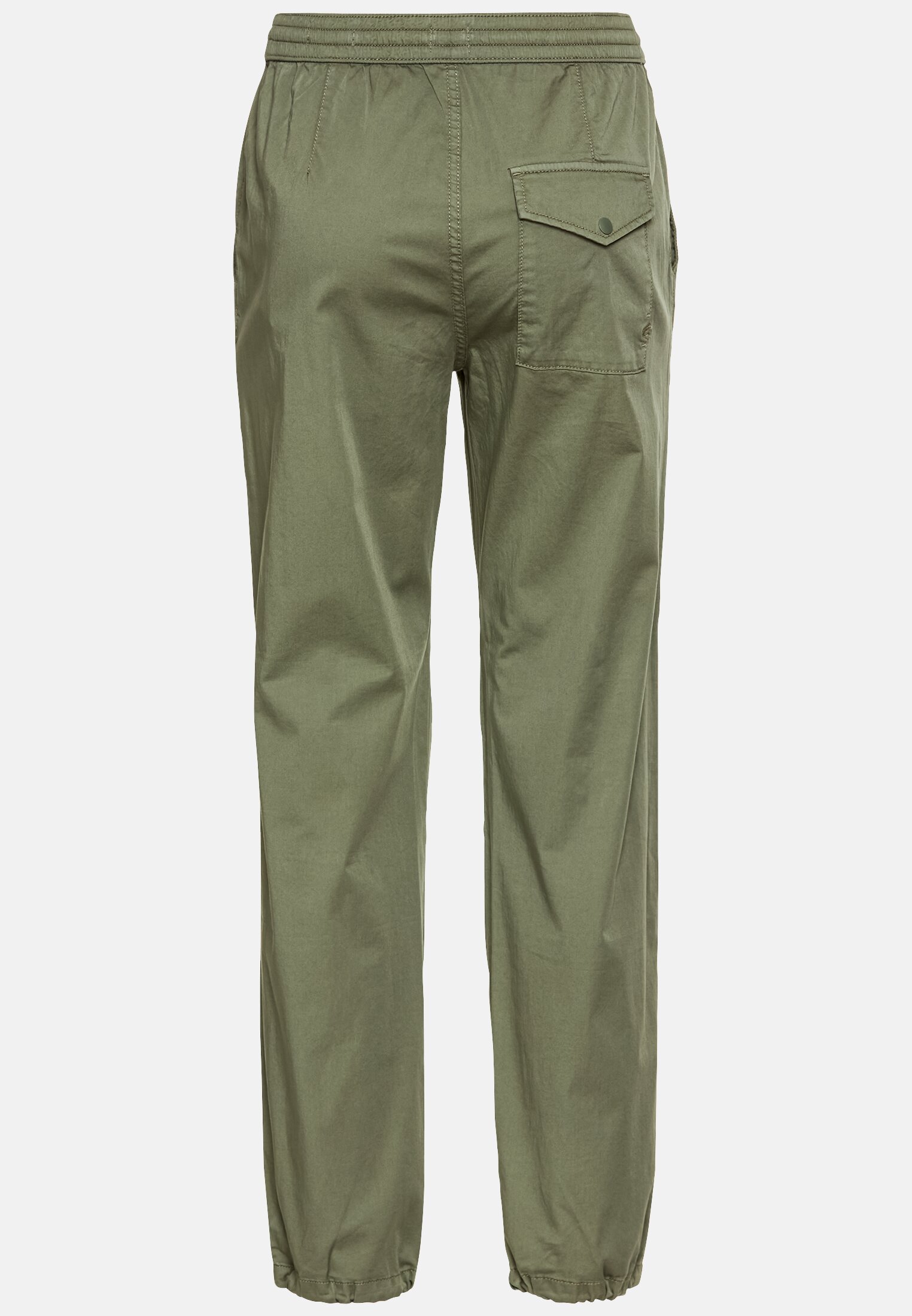 Women Casual pants made from a cotton blend Dark Green frontal back