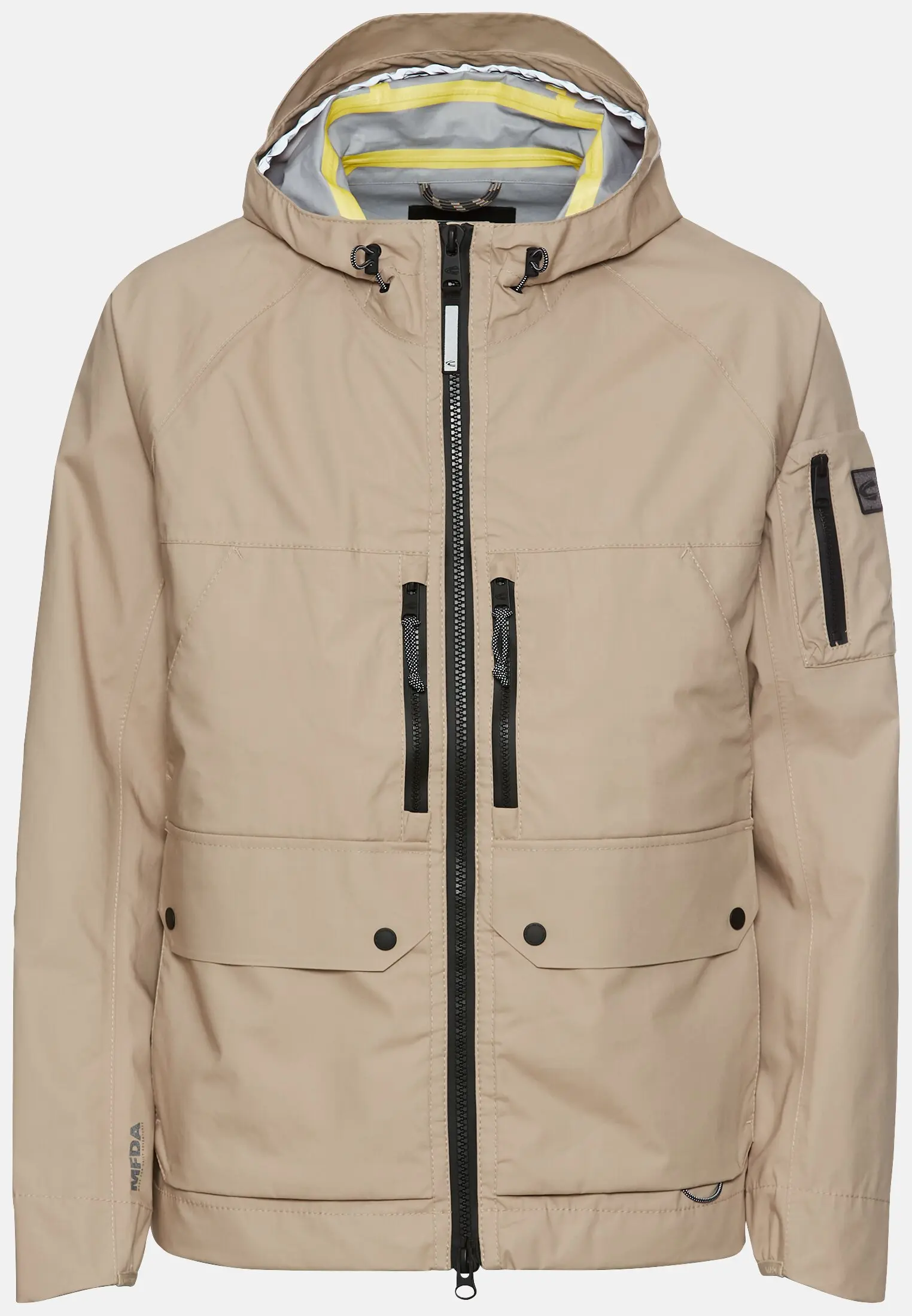 Herren Blouson aus Baumwolle mit Kapuze Beige frontal vorn