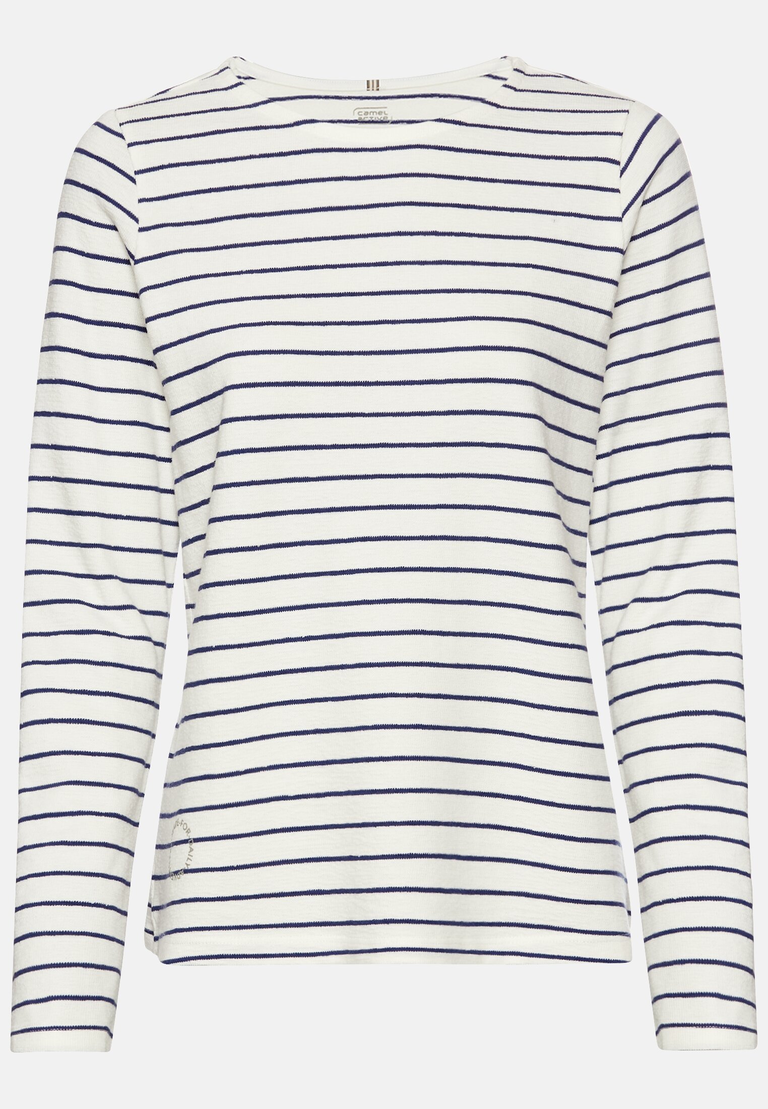 Women Striped long-sleeved shirt made of pure cotton Blue-White frontal front