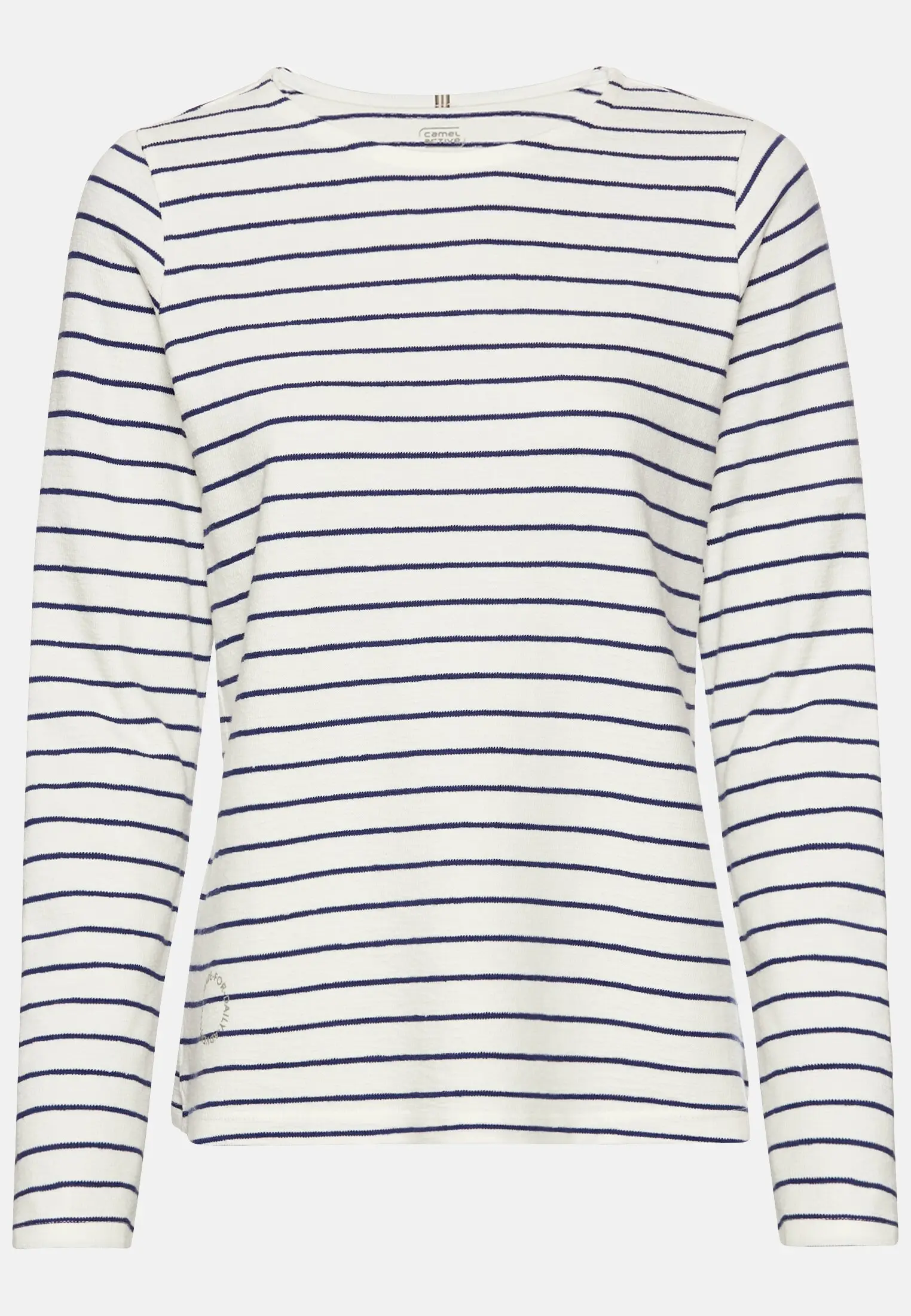 Women Striped long-sleeved shirt made of pure cotton Blue-White frontal front