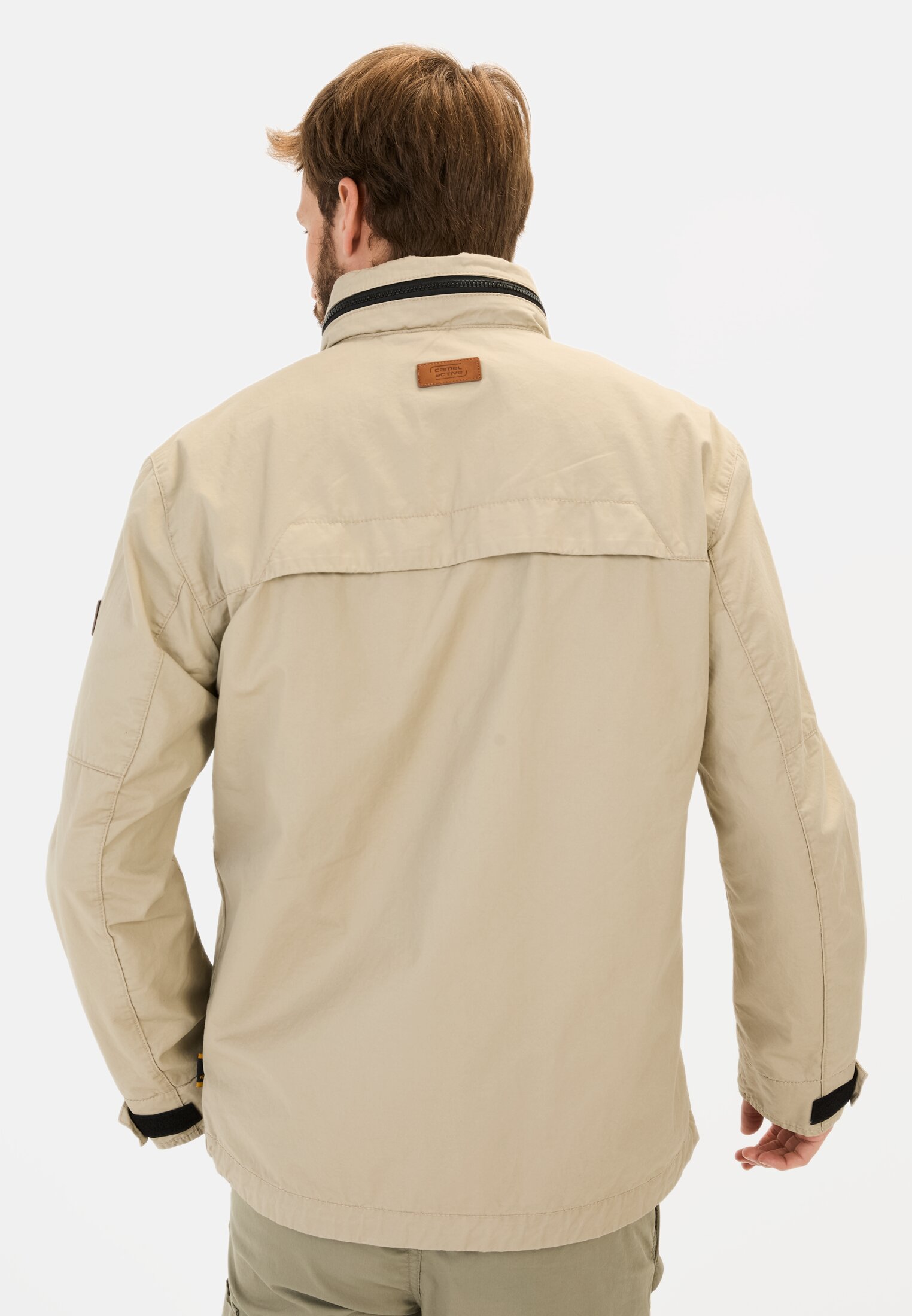 Herren Blouson im Fieldjacket-Stil Beige getragen hinten