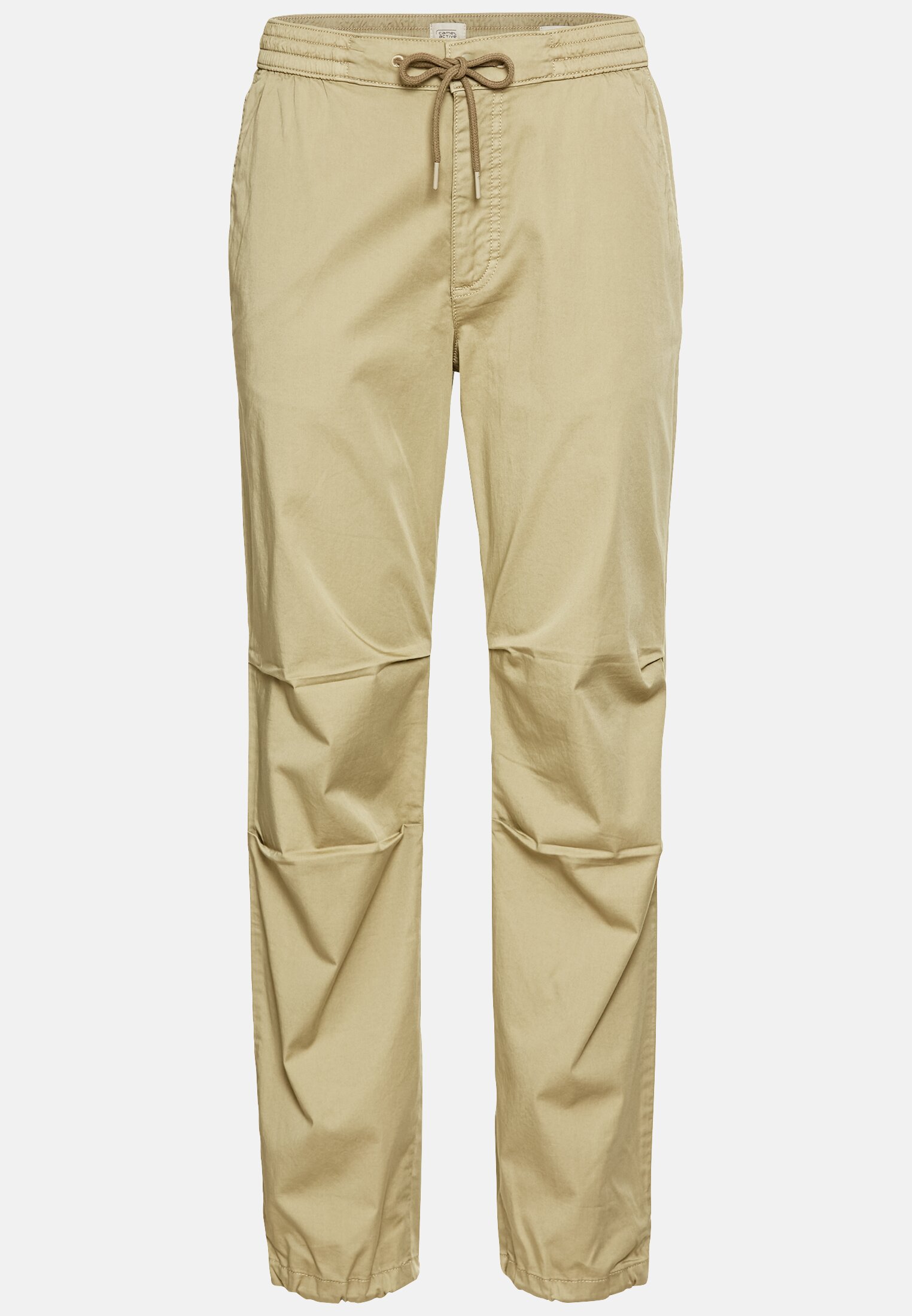 Women Casual pants made from a cotton blend Beige frontal front