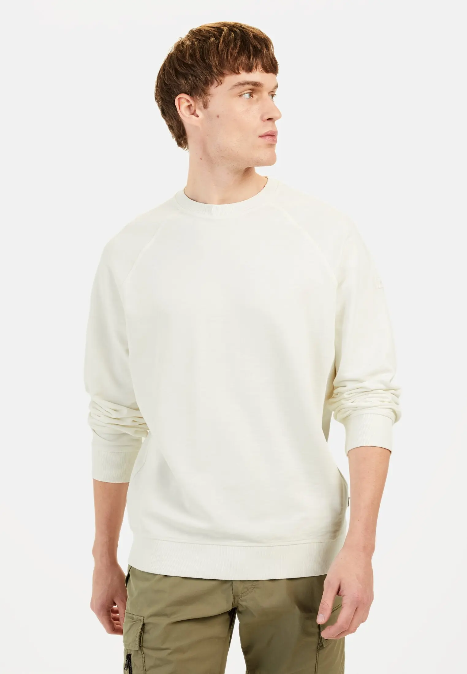 Herren Sweatshirt aus reiner Baumwolle Ecru